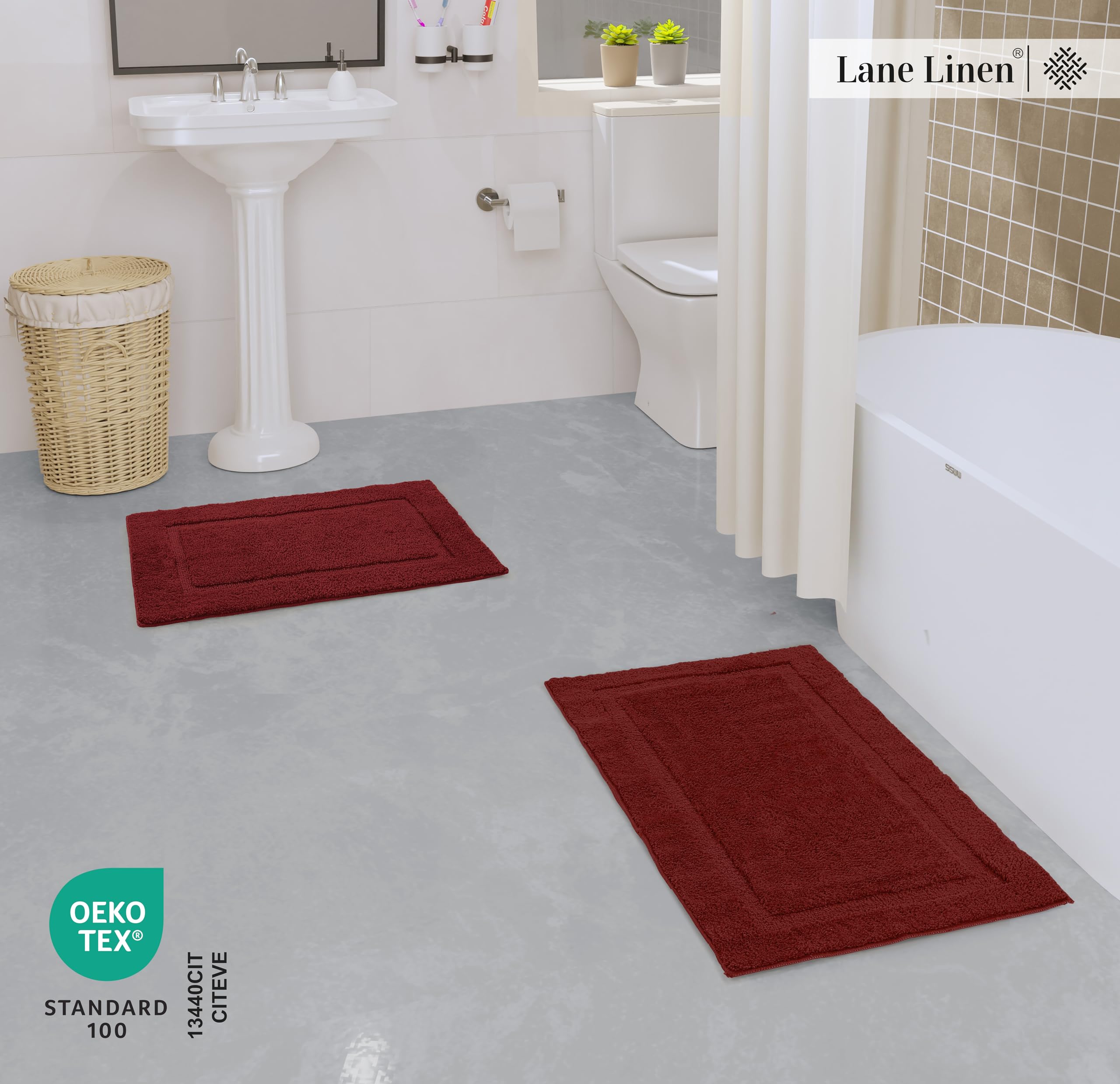 Foto 4 pulgar | Juego de Alfombras de Baño Lane Linen 2 Piezas - Venta Internacional