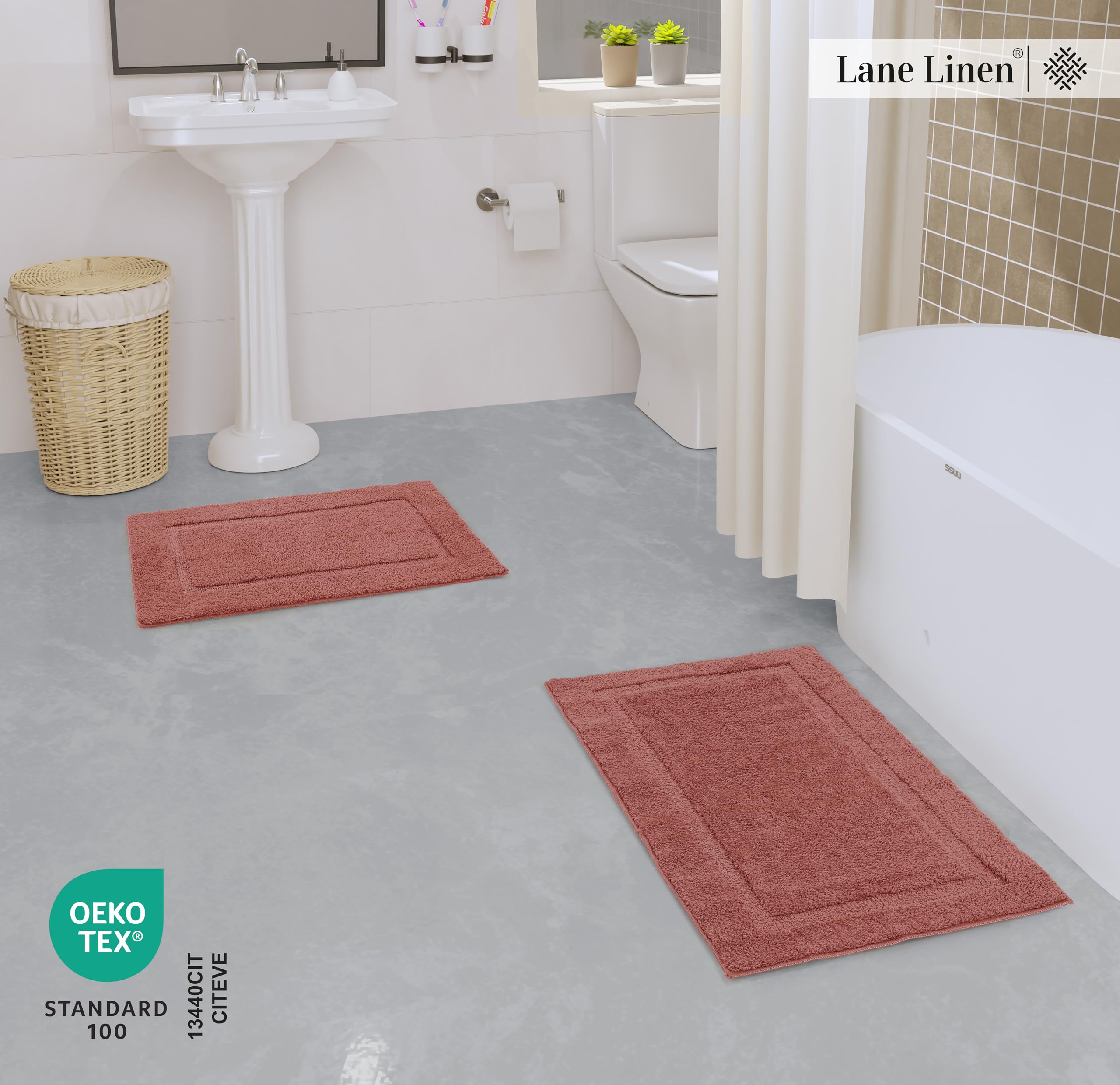 Foto 4 pulgar | Juego de Alfombras de Baño Lane Linen Algodón Absorbente Extrasuave - Venta Internacional