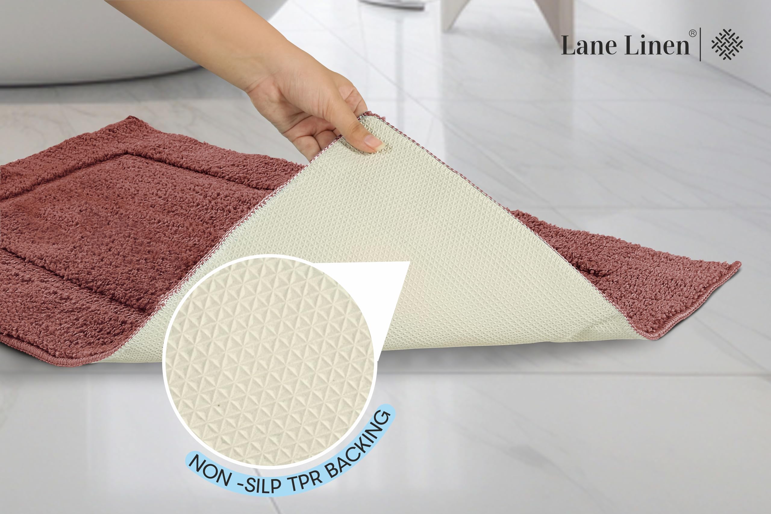 Foto 5 pulgar | Juego de Alfombras de Baño Lane Linen Algodón Absorbente Extrasuave - Venta Internacional