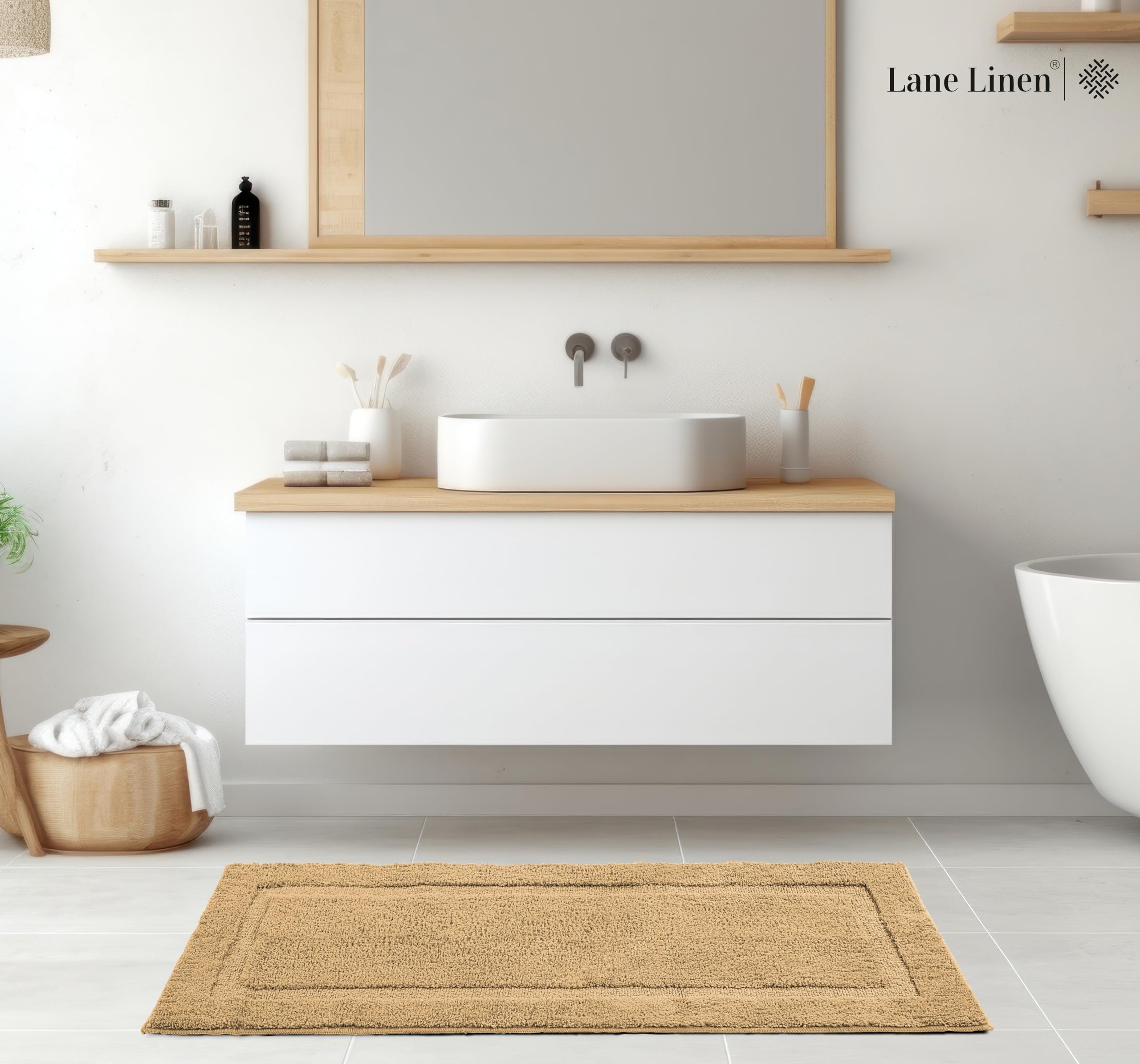 Foto 4 pulgar | Alfombra de Baño Lane Linen 60 x 120 cm Beige Absorbente - Venta Internacional