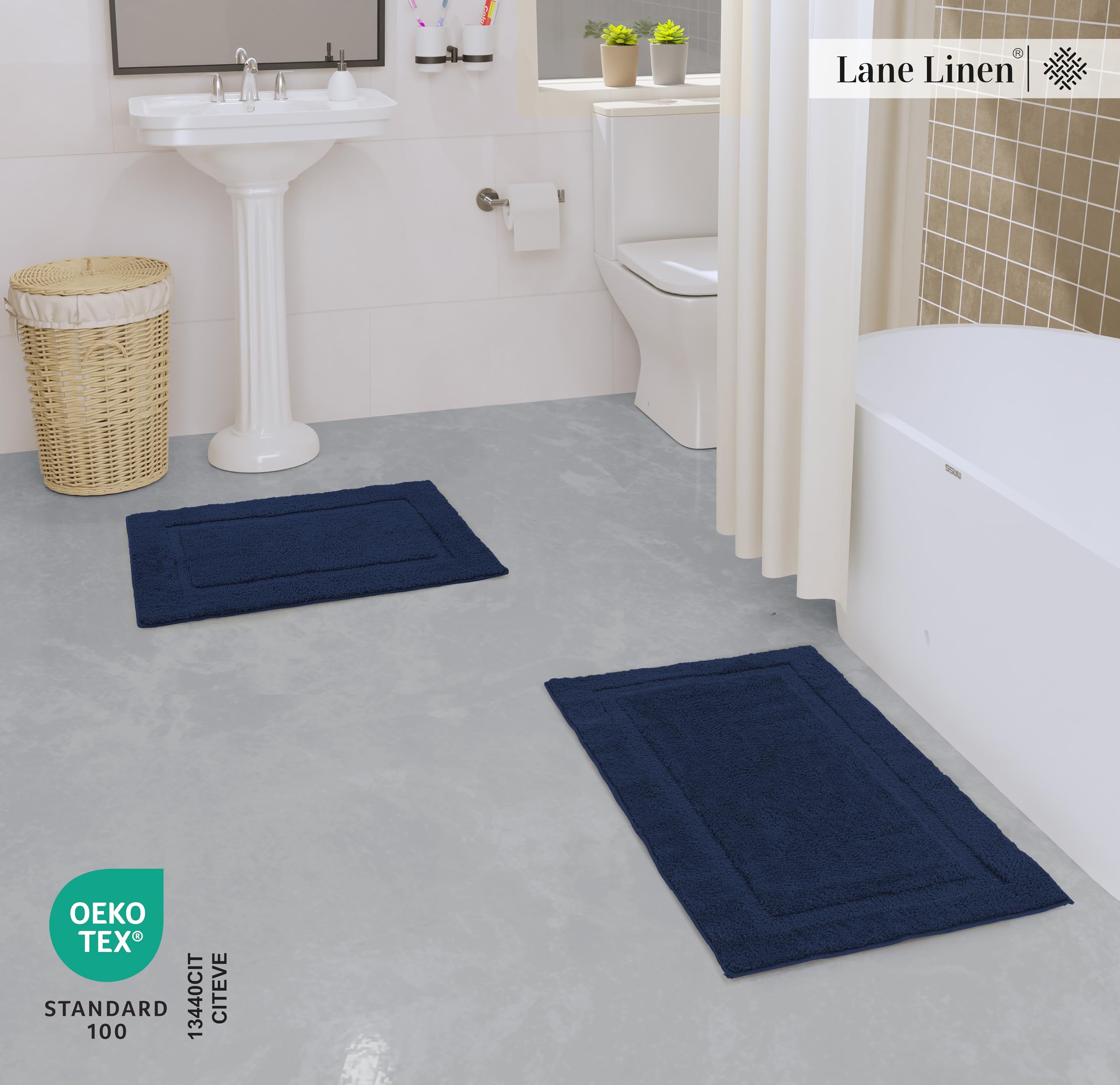 Foto 4 pulgar | Juego de Alfombras de Baño Lane Linen 2 Piezas Absorbentes Y Antideslizantes - Venta Internacional