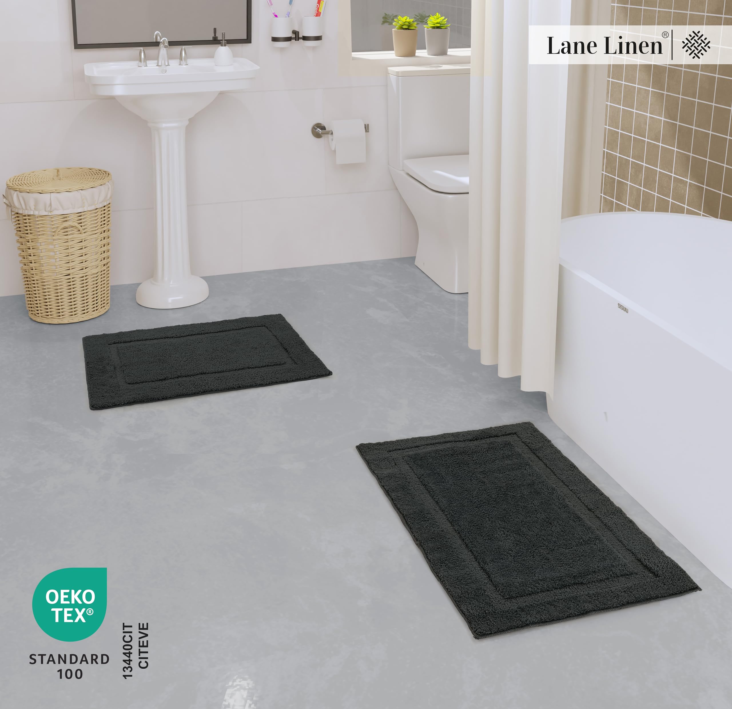 Foto 4 pulgar | Juego de Alfombras de Baño Lane Linen 2 Unidades Extra suaves - Venta Internacional