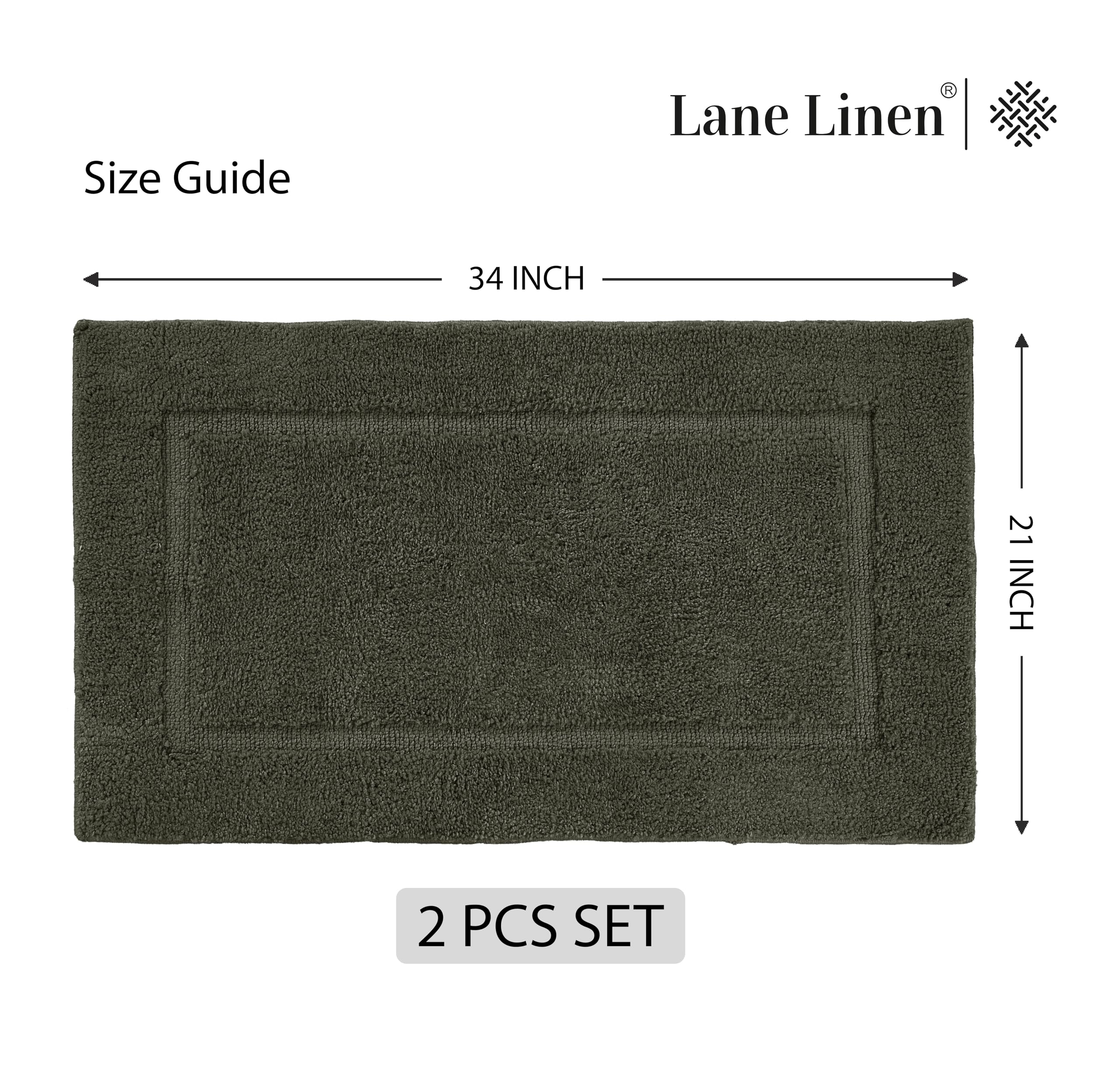 Foto 7 pulgar | Juego de Alfombras de Baño Lane Linen Marrón Extra Suaves y Absorbentes 2 Piezas - Venta Internacional