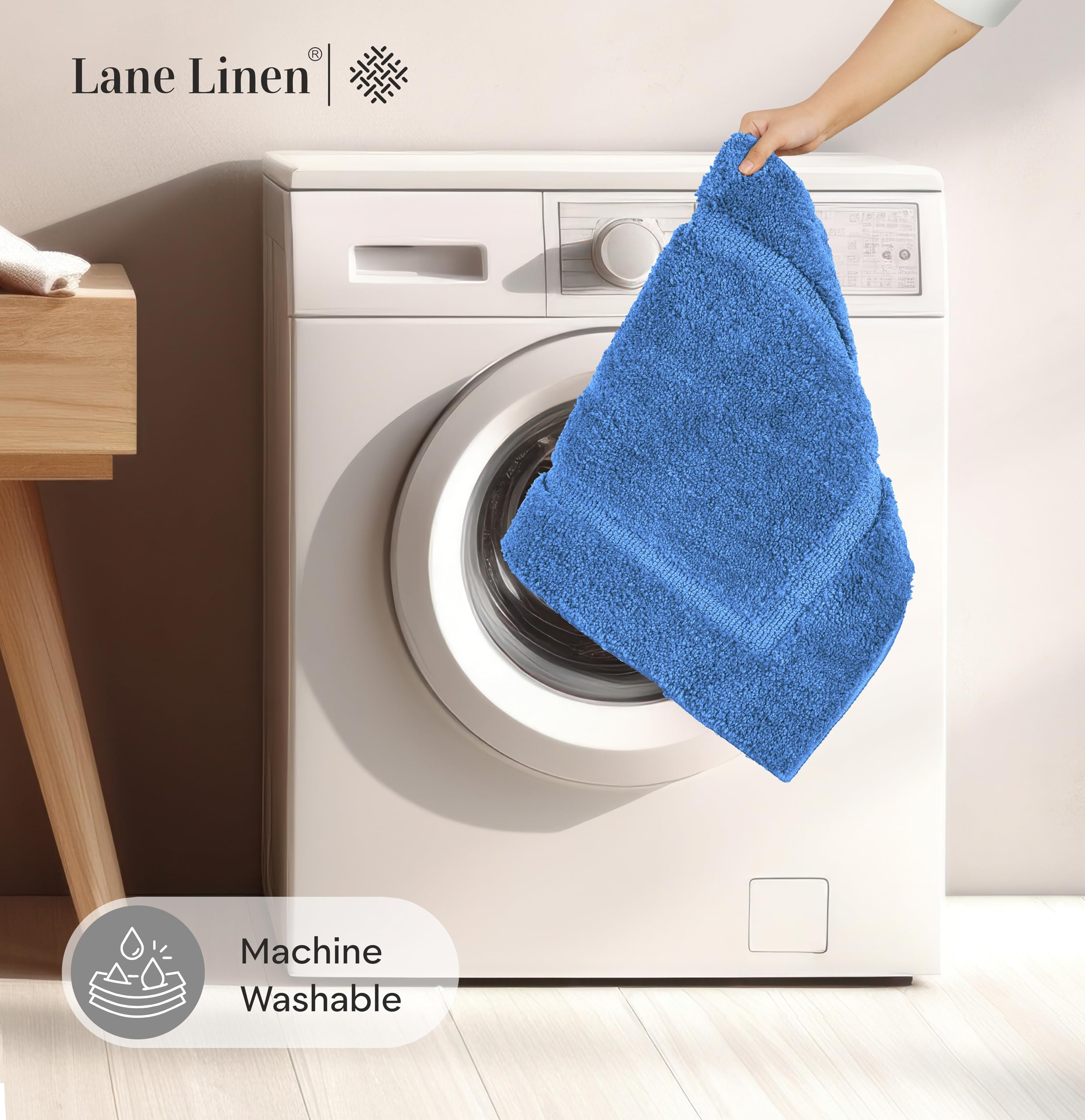 Foto 7 | Juego de Alfombras de Baño Lane Linen Azules 2 Piezas - Venta Internacional