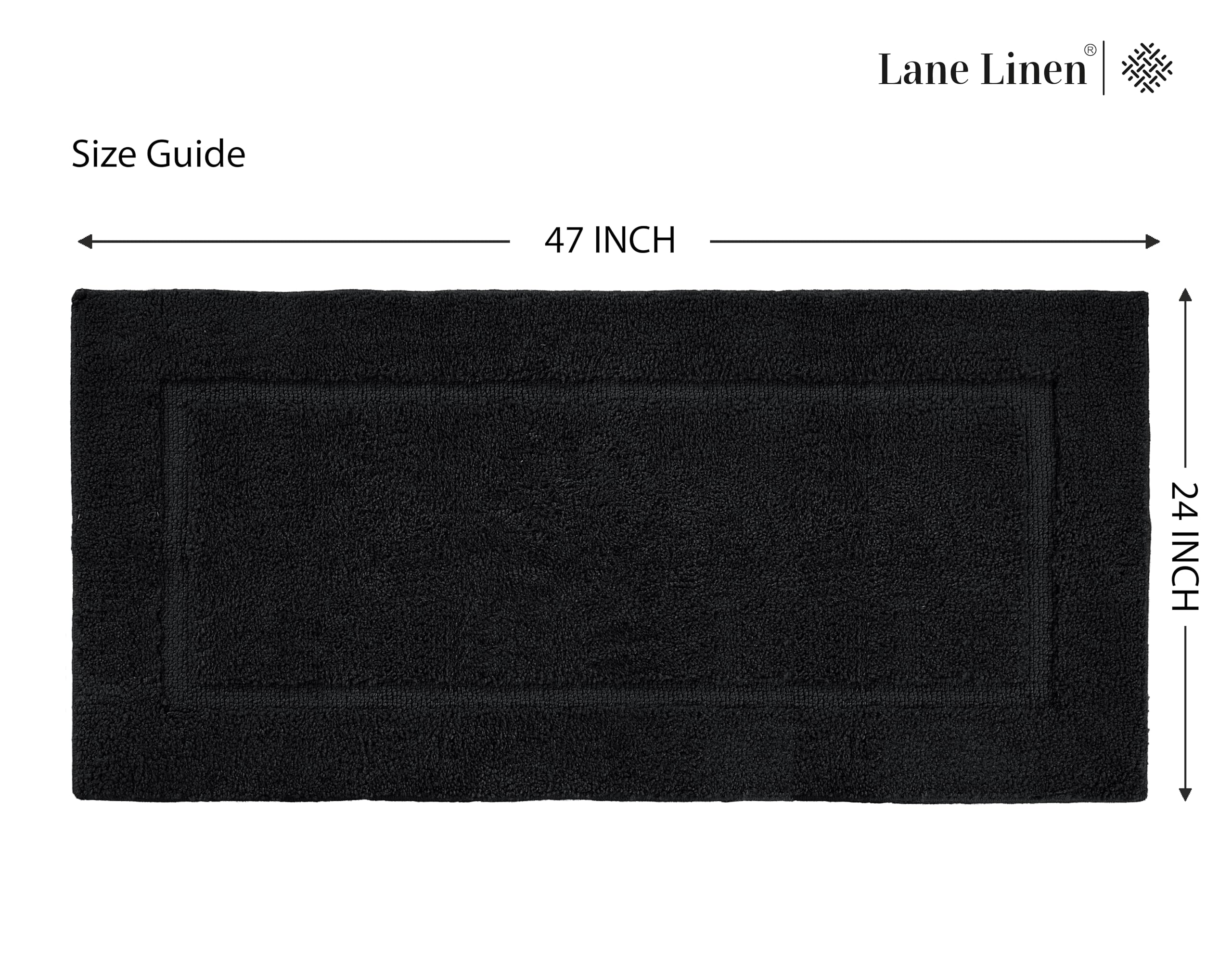 Foto 7 pulgar | Alfombra de Baño Lane Linen 60 x 120 cm Negro Absorbente - Venta Internacional