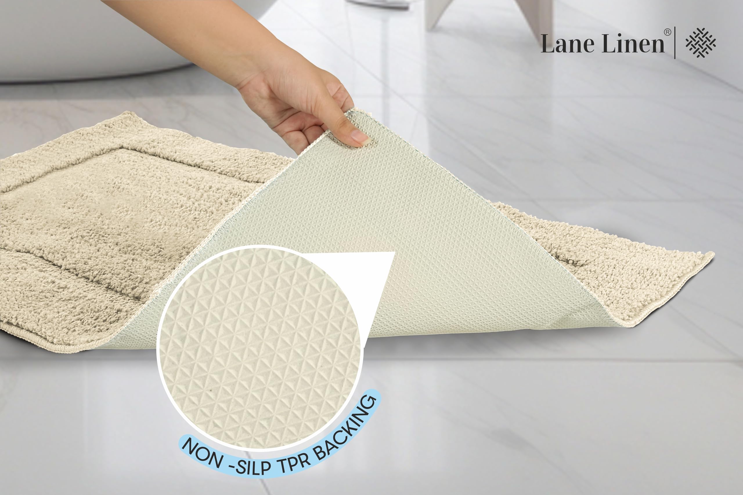 Foto 4 | Alfombras de Baño Lane Linen Crema 2 Piezas - Venta Internacional