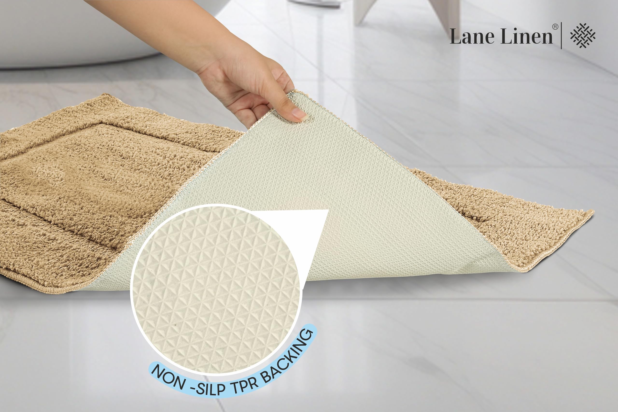 Foto 5 pulgar | Alfombra de Baño Lane Linen Beige 2 Piezas - Venta Internacional