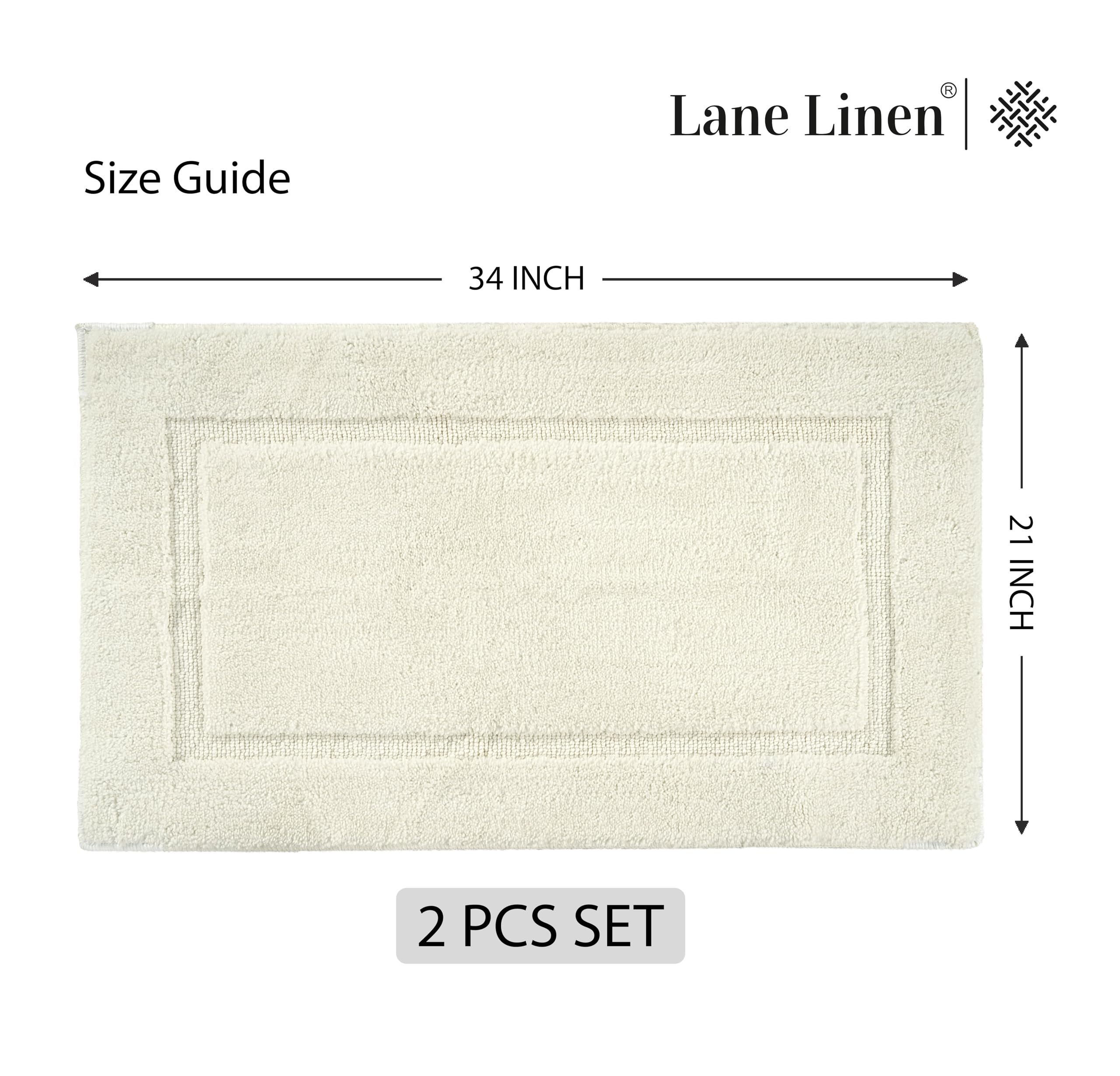 Foto 6 | Tapete de Baño Lane Linen Blanco 2 Piezas-Venta Internacional