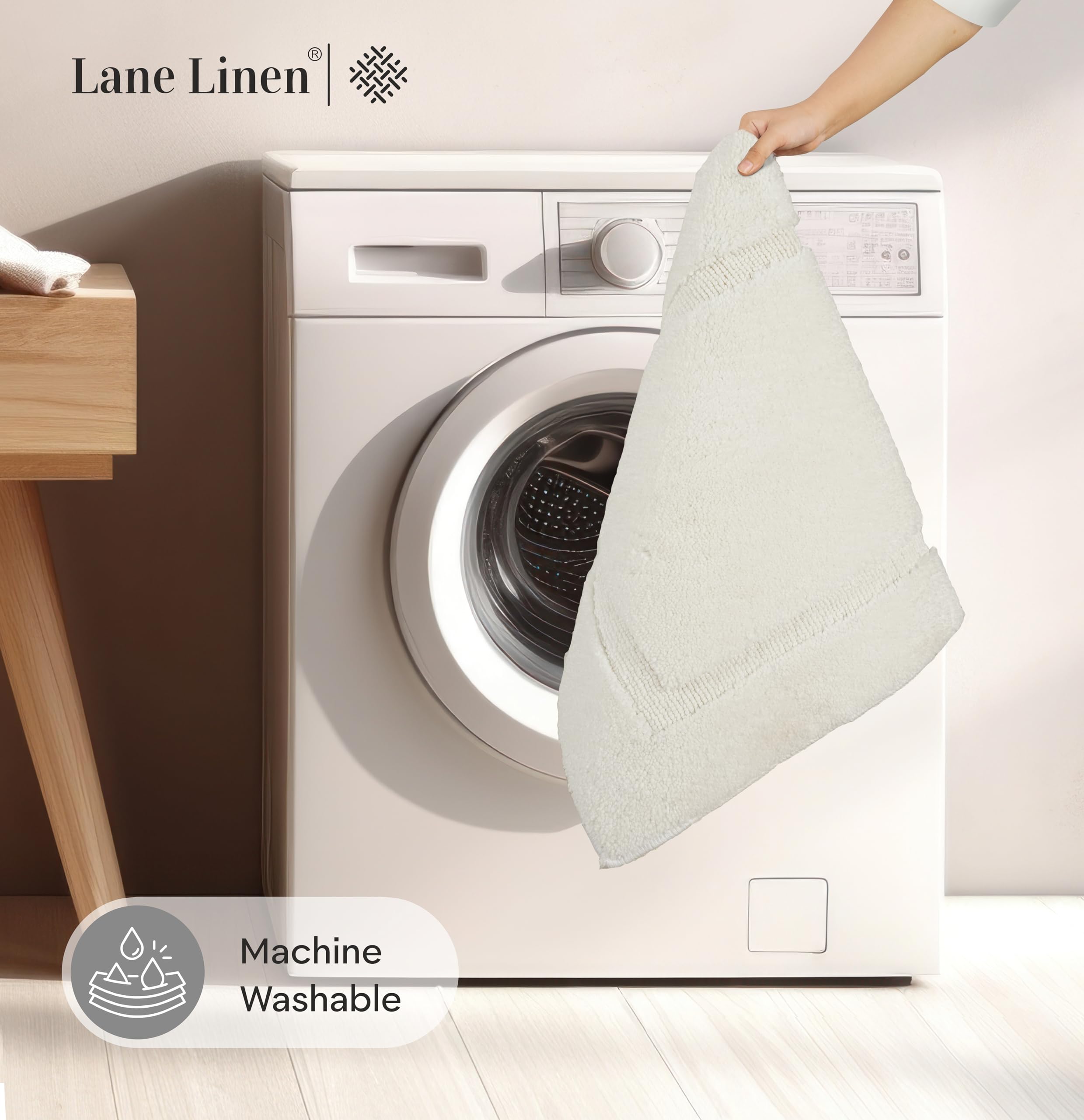 Foto 7 | Tapete de Baño Lane Linen Blanco 2 Piezas-Venta Internacional