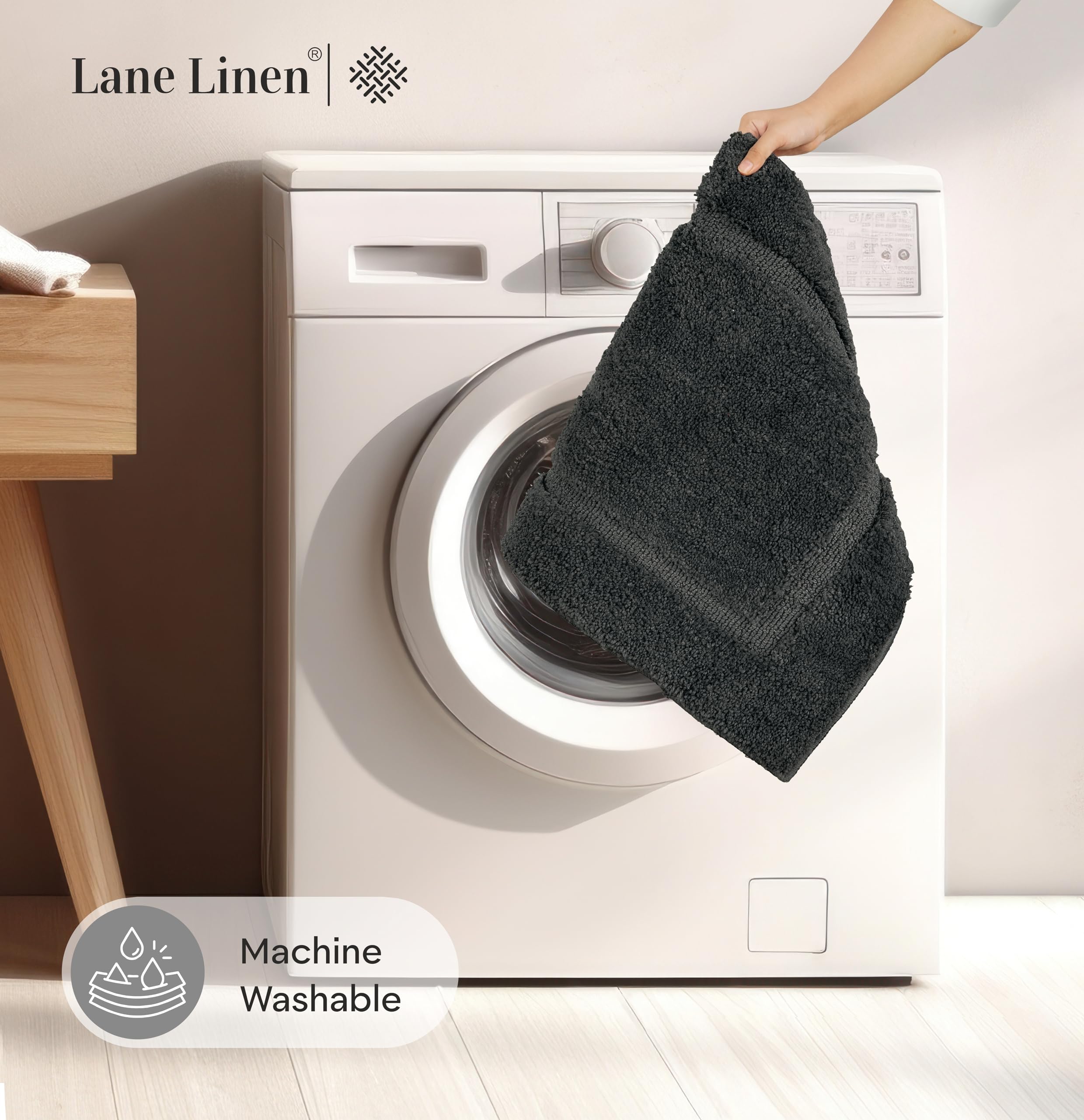 Foto 7 | Juego de Alfombras de Baño Lane Linen Extrasuaves Y Absorbentes 2 Unidades - Venta Internacional