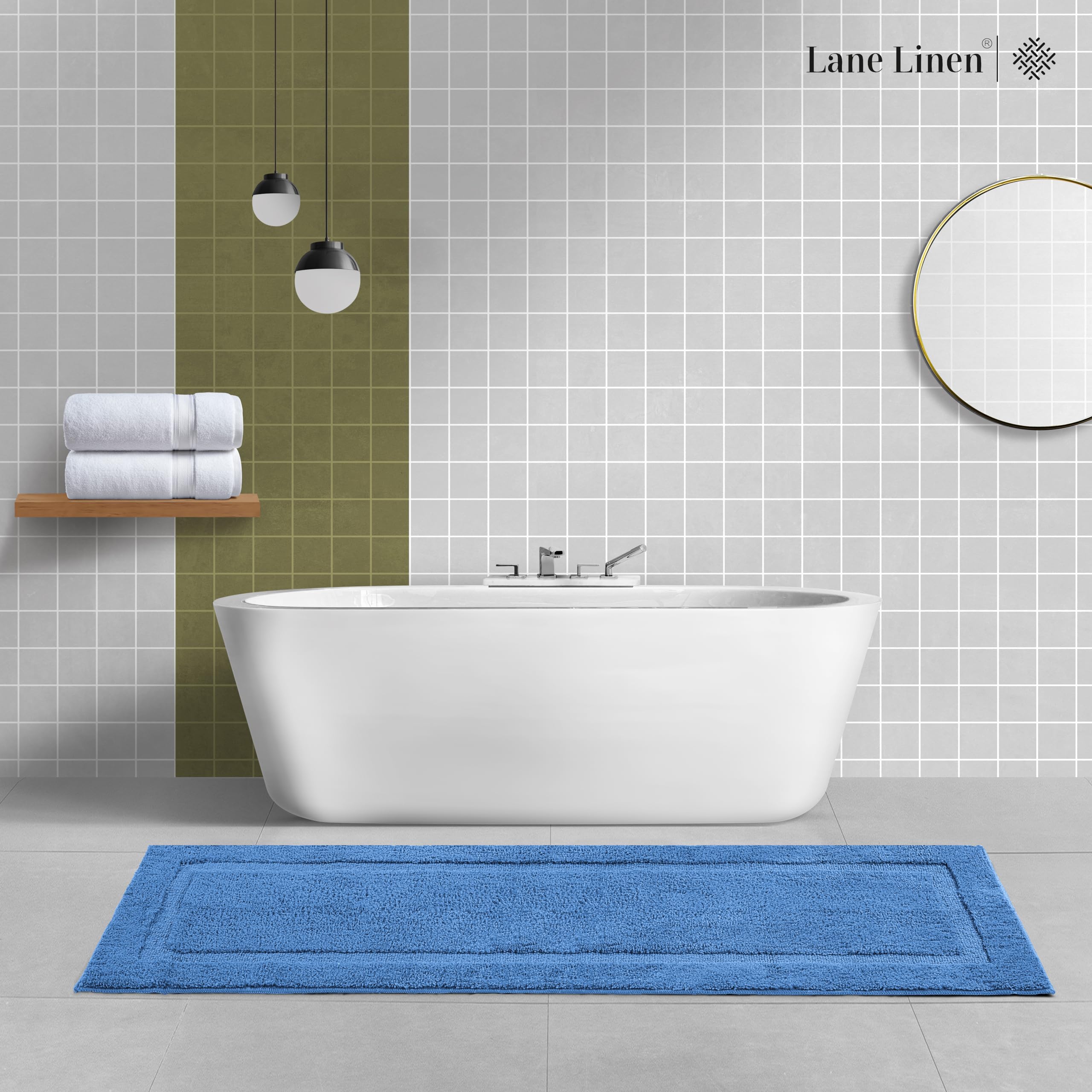 Foto 4 pulgar | Alfombra de Baño Lane Linen Azul Absorbente 60 X 150 cm - Venta Internacional