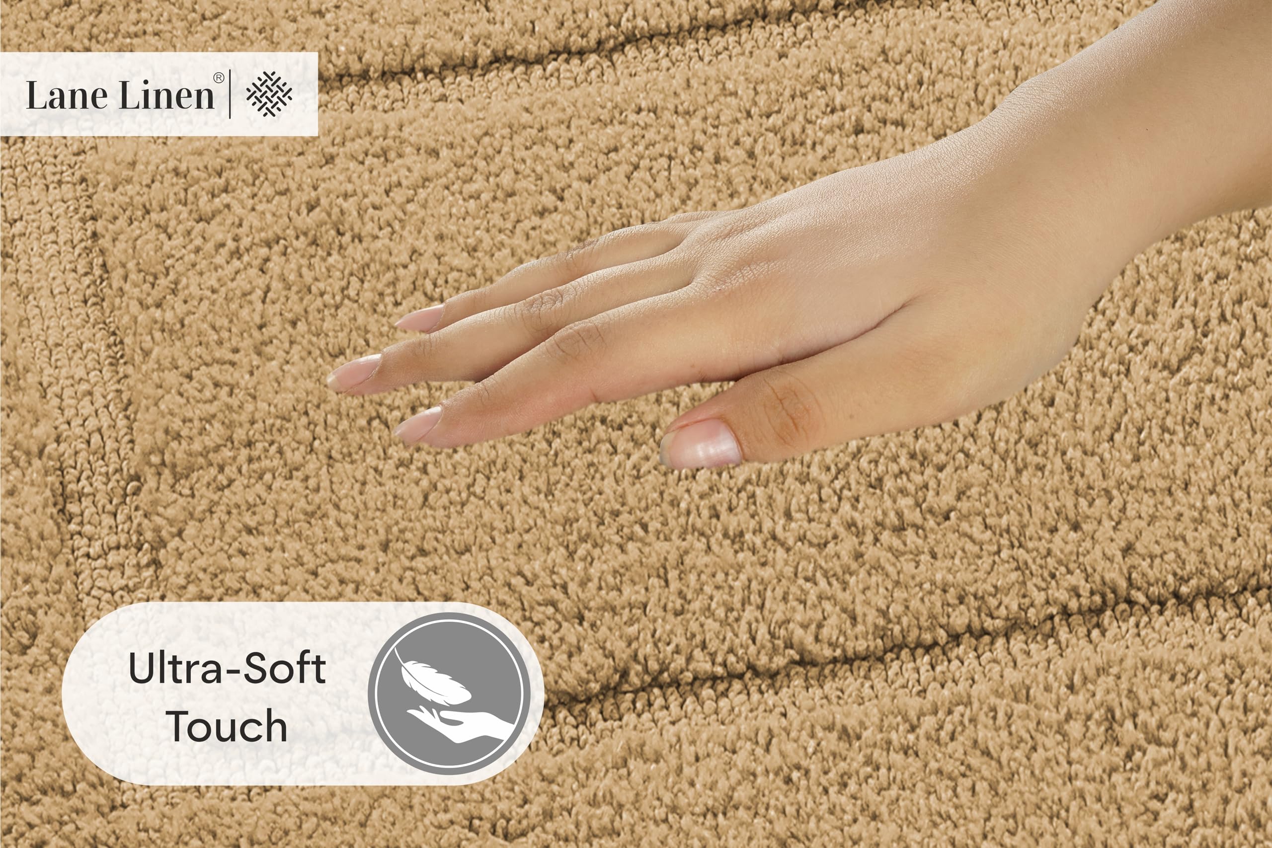 Foto 6 pulgar | Juego de Alfombras de Baño Lane Linen de Algodón Suave y Absorbente color Beige - Venta Internacional