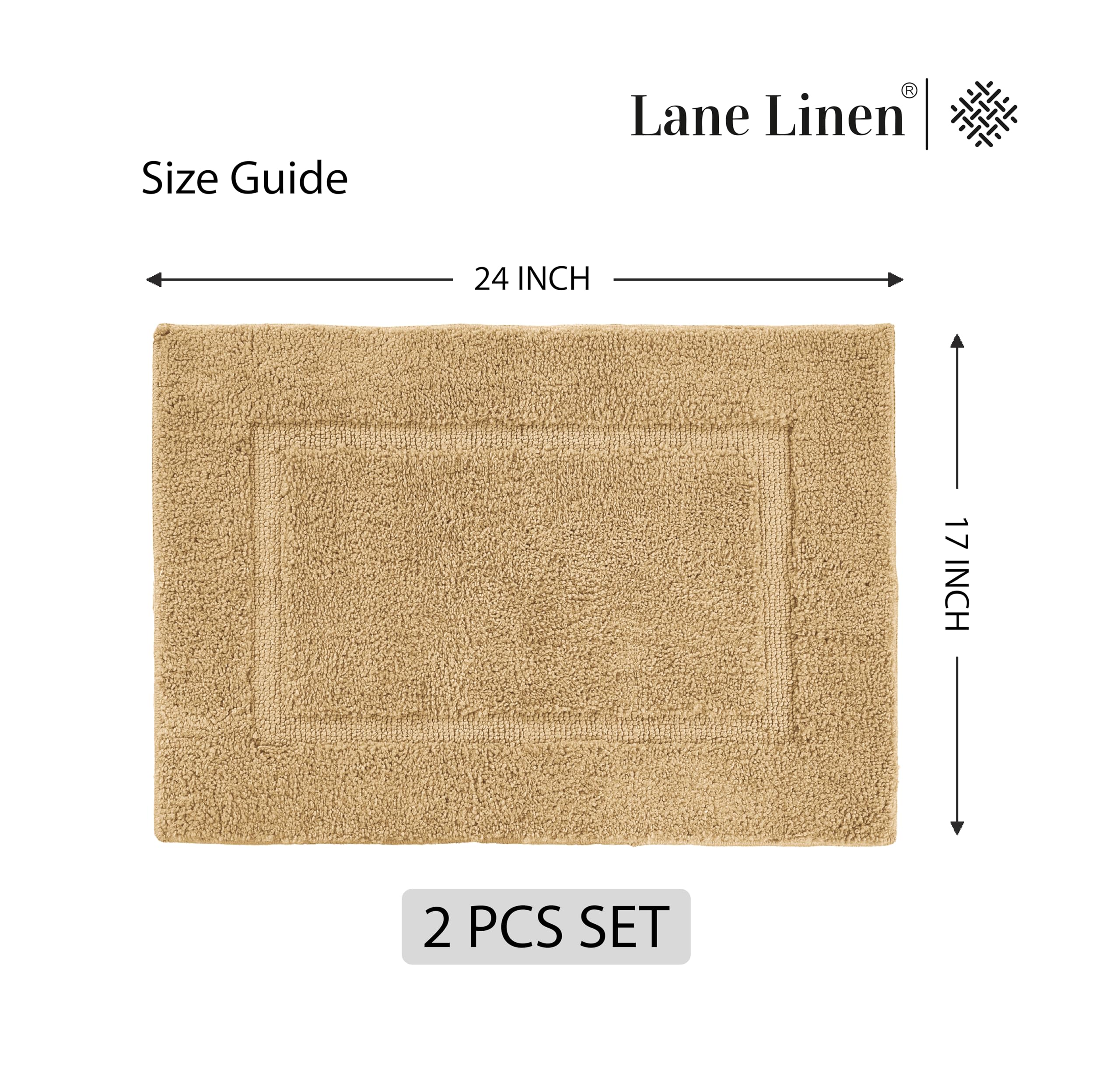 Foto 7 pulgar | Juego de Alfombras de Baño Lane Linen de Algodón Suave y Absorbente color Beige - Venta Internacional