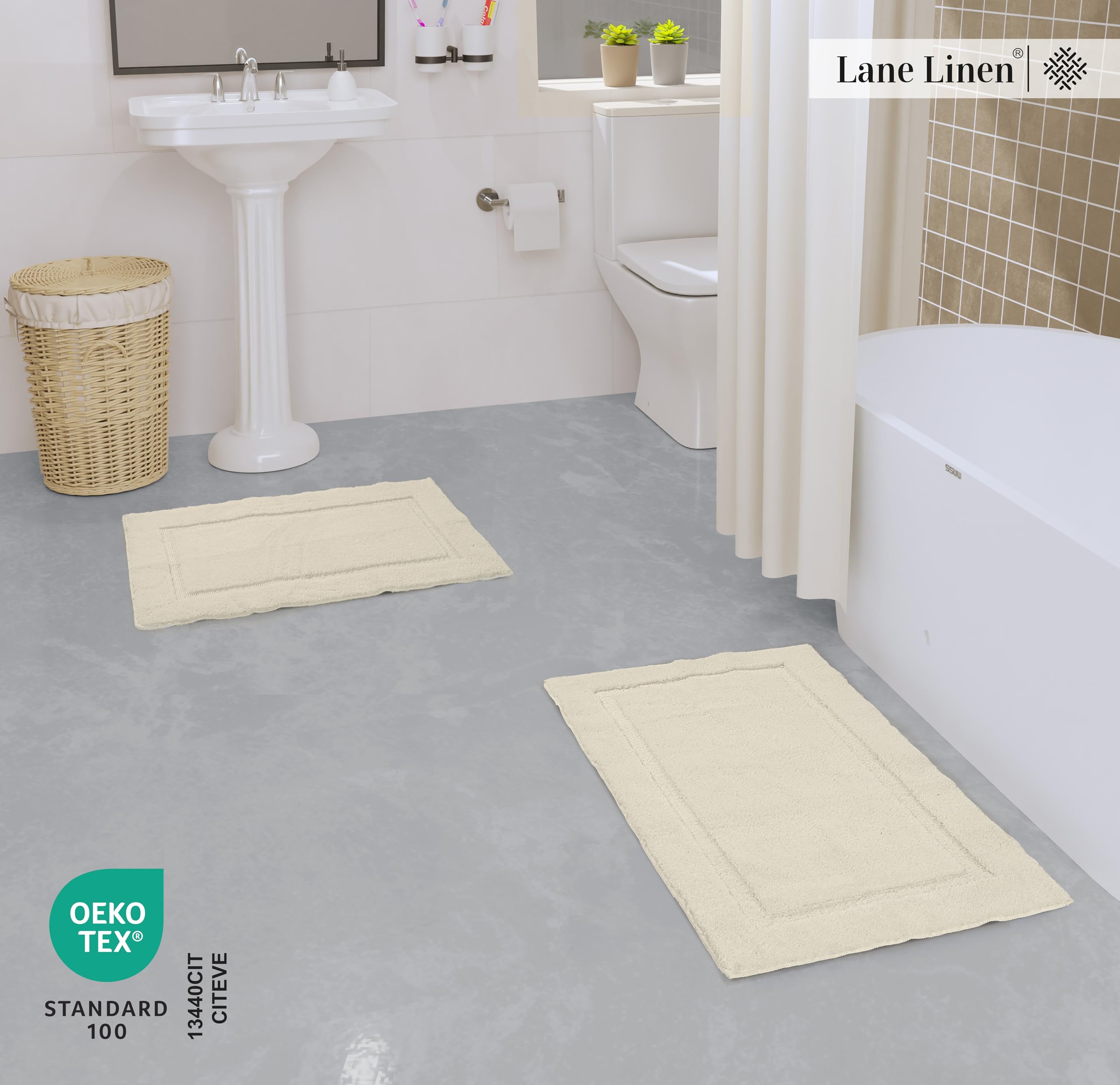 Foto 4 pulgar | Juego de Alfombras de Baño Lane Line Suaves y Absorbentes - Venta Internacional