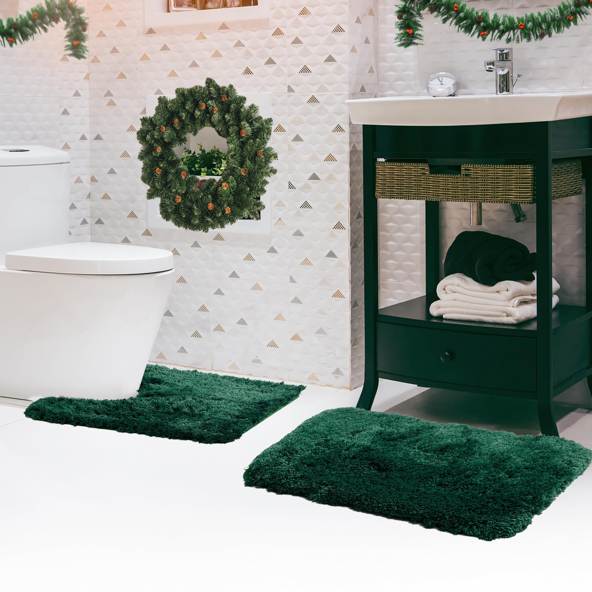 Foto 3 pulgar | Tapete de Baño Deconovo Superabsorbente Verde - Venta Internacional