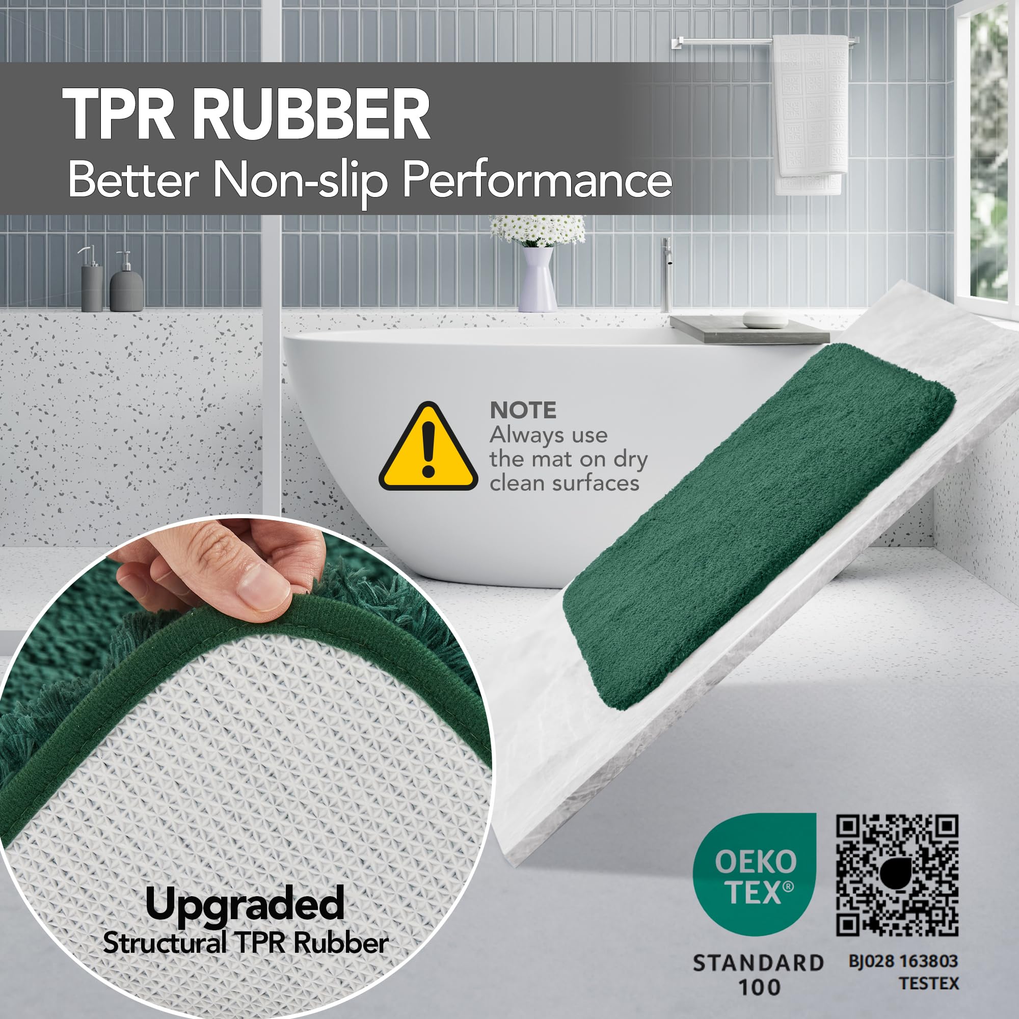Foto 6 pulgar | Tapete de Baño Deconovo Superabsorbente Verde - Venta Internacional