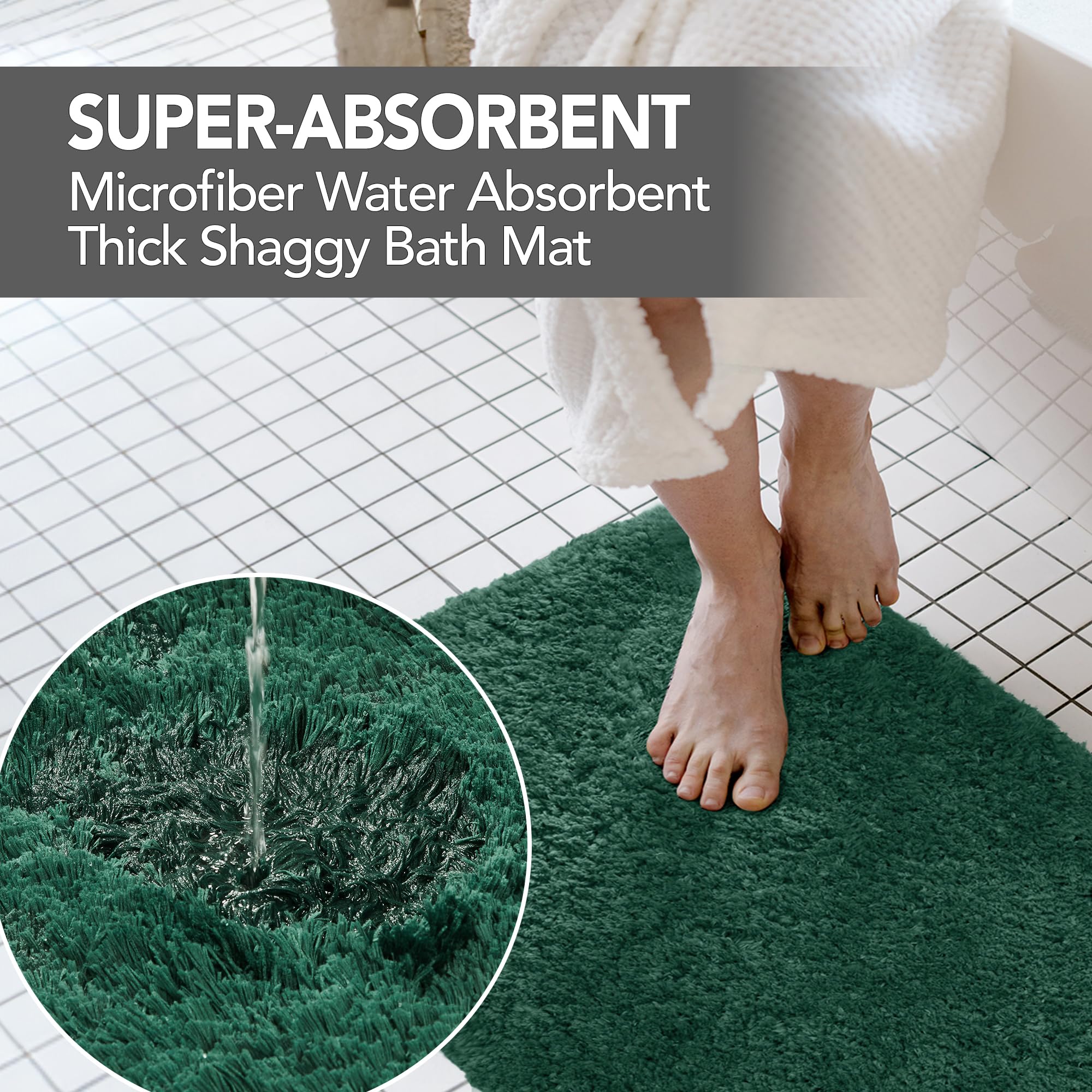 Foto 8 pulgar | Tapete de Baño Deconovo Superabsorbente Verde - Venta Internacional