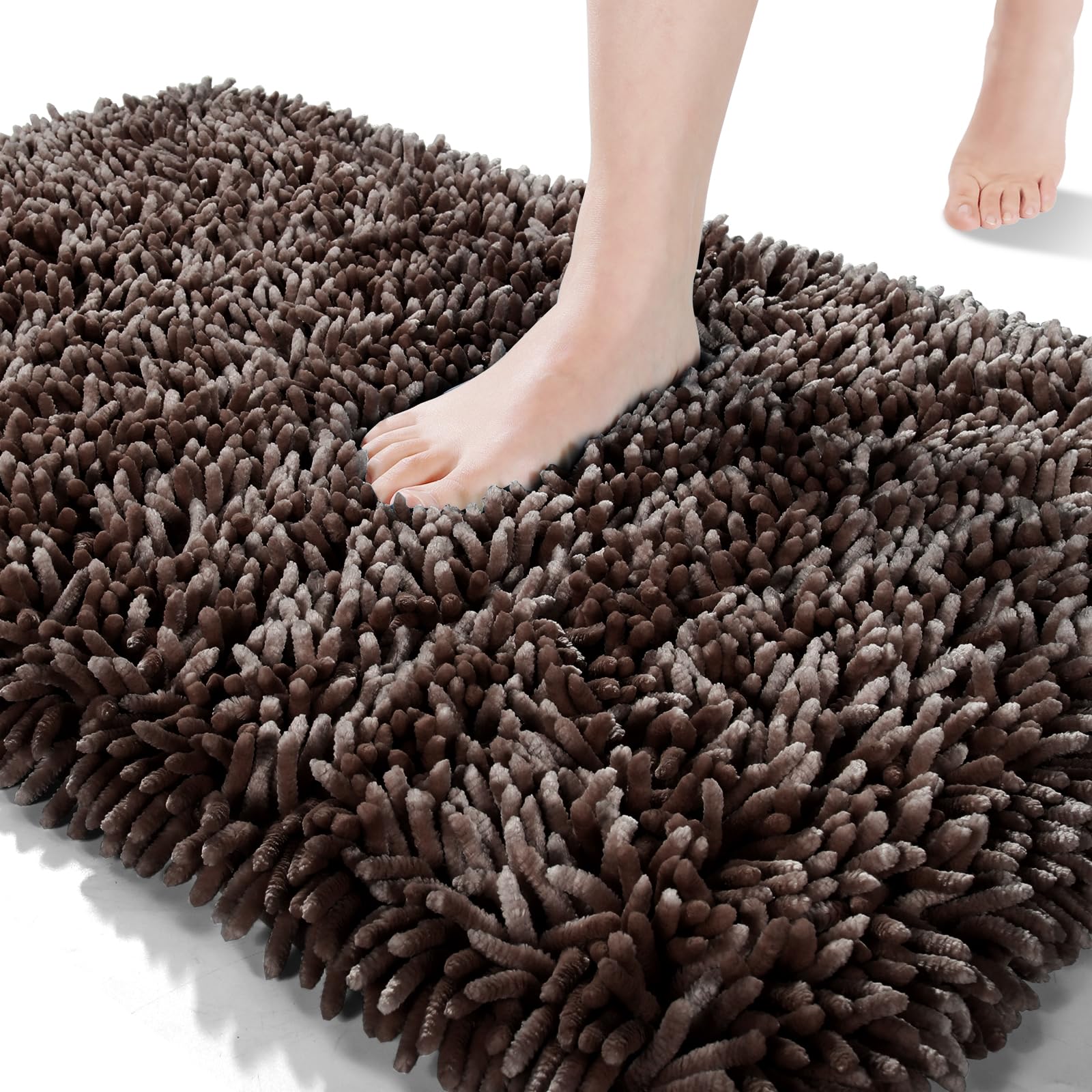 Foto 2 pulgar | Alfombra de Baño Yimobra Suave Absorbente Antideslizante de Chenilla Marrón - Venta Internacional
