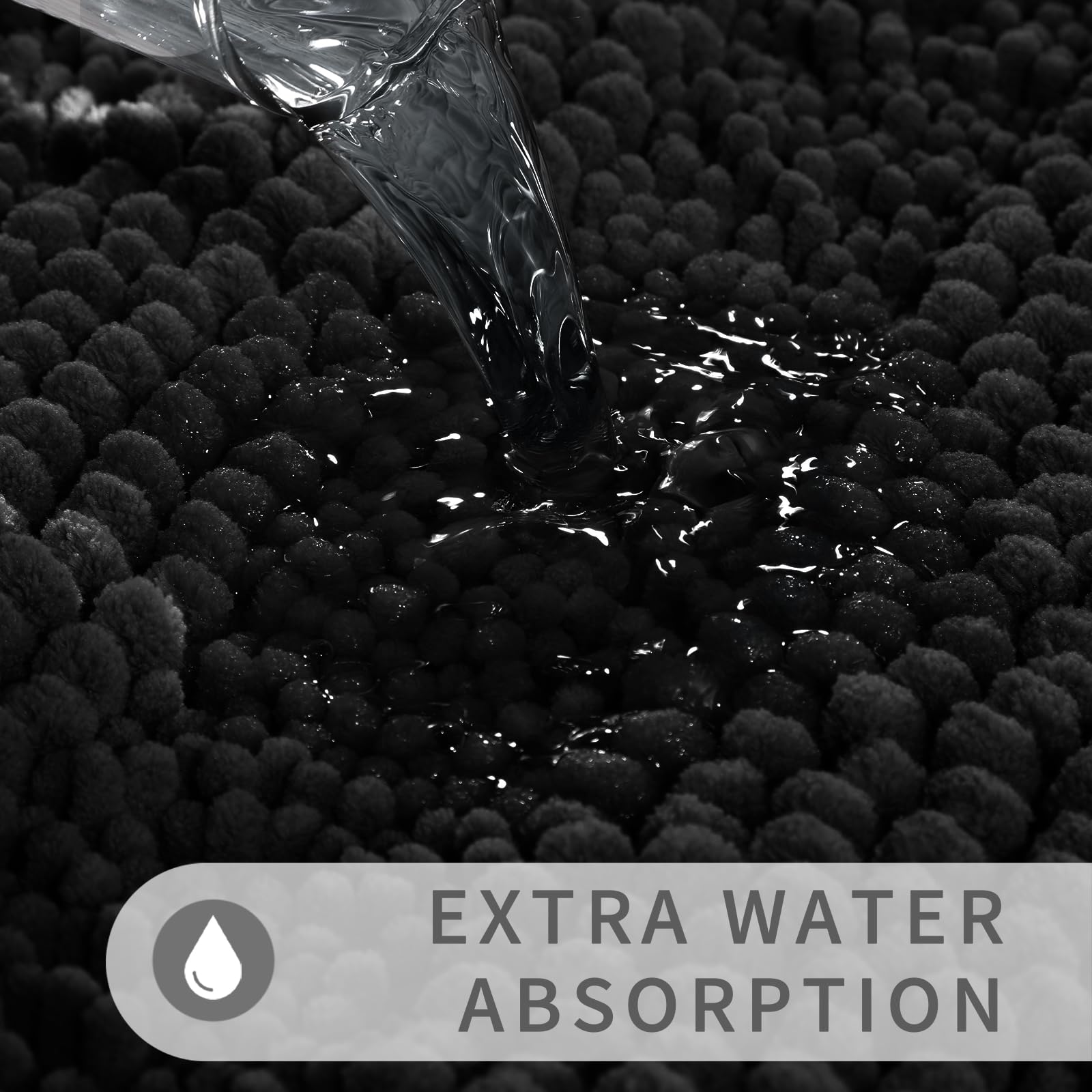 Foto 6 pulgar | Alfombra De Baño Yimobra, Antideslizante, Superabsorbente, 90 X 60 Cm, Color Negro - Venta Internacional.