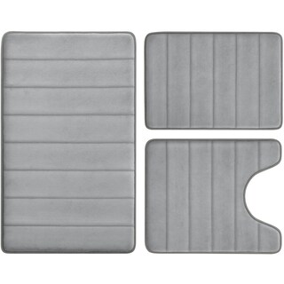 Foto 1 | Tapetes de Baño Bysure Gris 3 Piezas-Venta Internacional