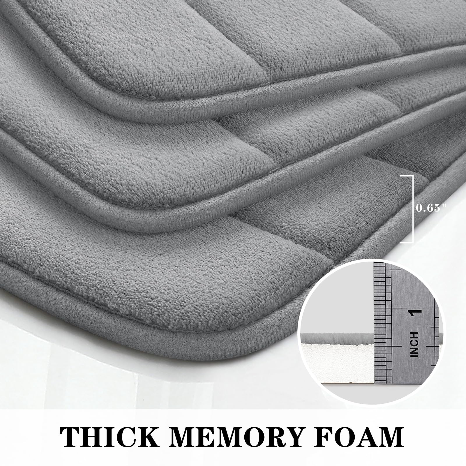Foto 5 pulgar | Tapetes de Baño Bysure Gris 3 Piezas-Venta Internacional