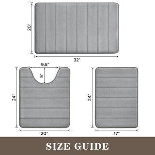 Foto 7 | Tapetes de Baño Bysure Gris 3 Piezas-Venta Internacional