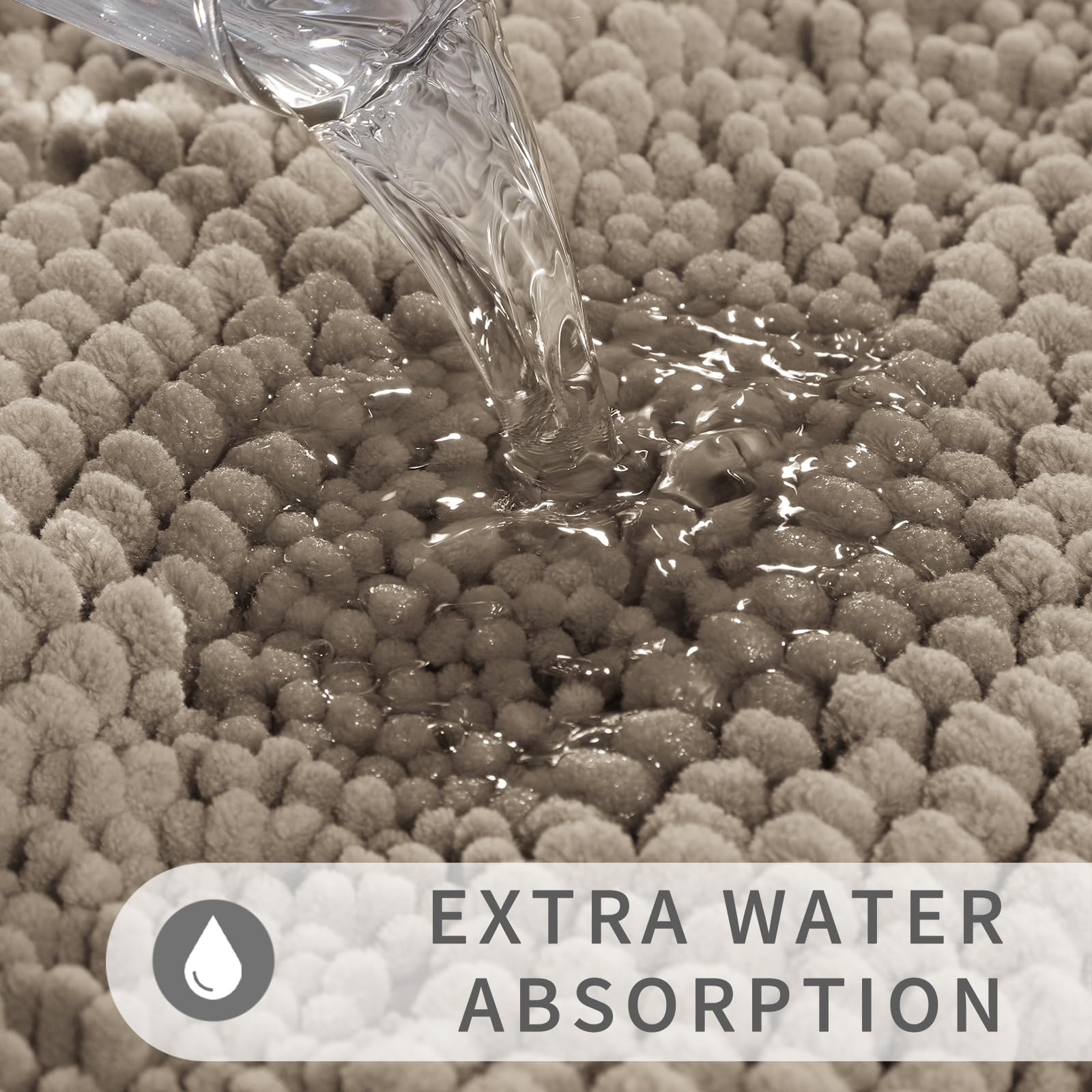 Foto 5 | Alfombra De Baño Yimobra Ultra Plush Chenille, 44 X 24 Cm, Color Camel - Venta Internacional.