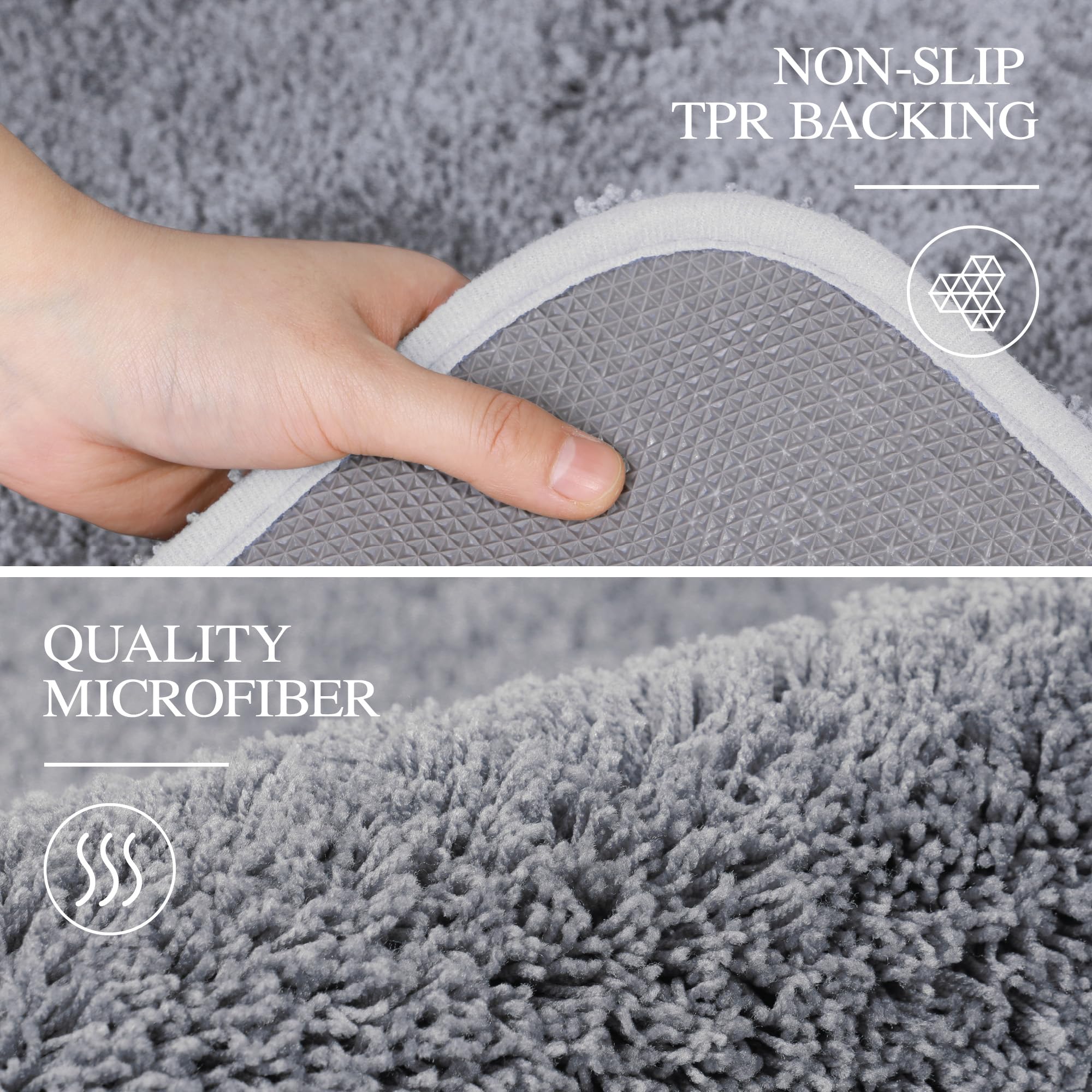 Foto 7 pulgar | Alfombra de Baño Walensee Gris Contour Antideslizante 50 x 60 cm - Venta Internacional