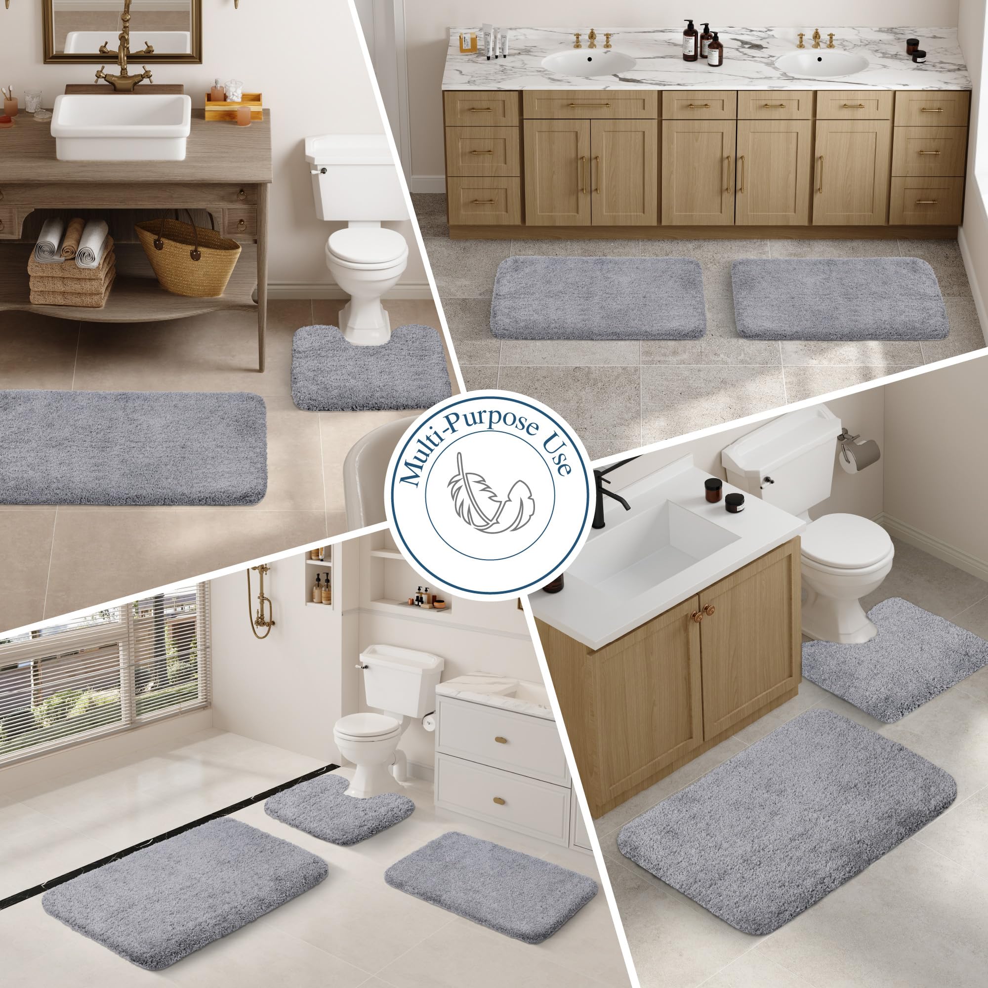 Foto 8 pulgar | Alfombra de Baño Walensee Gris Contour Antideslizante 50 x 60 cm - Venta Internacional