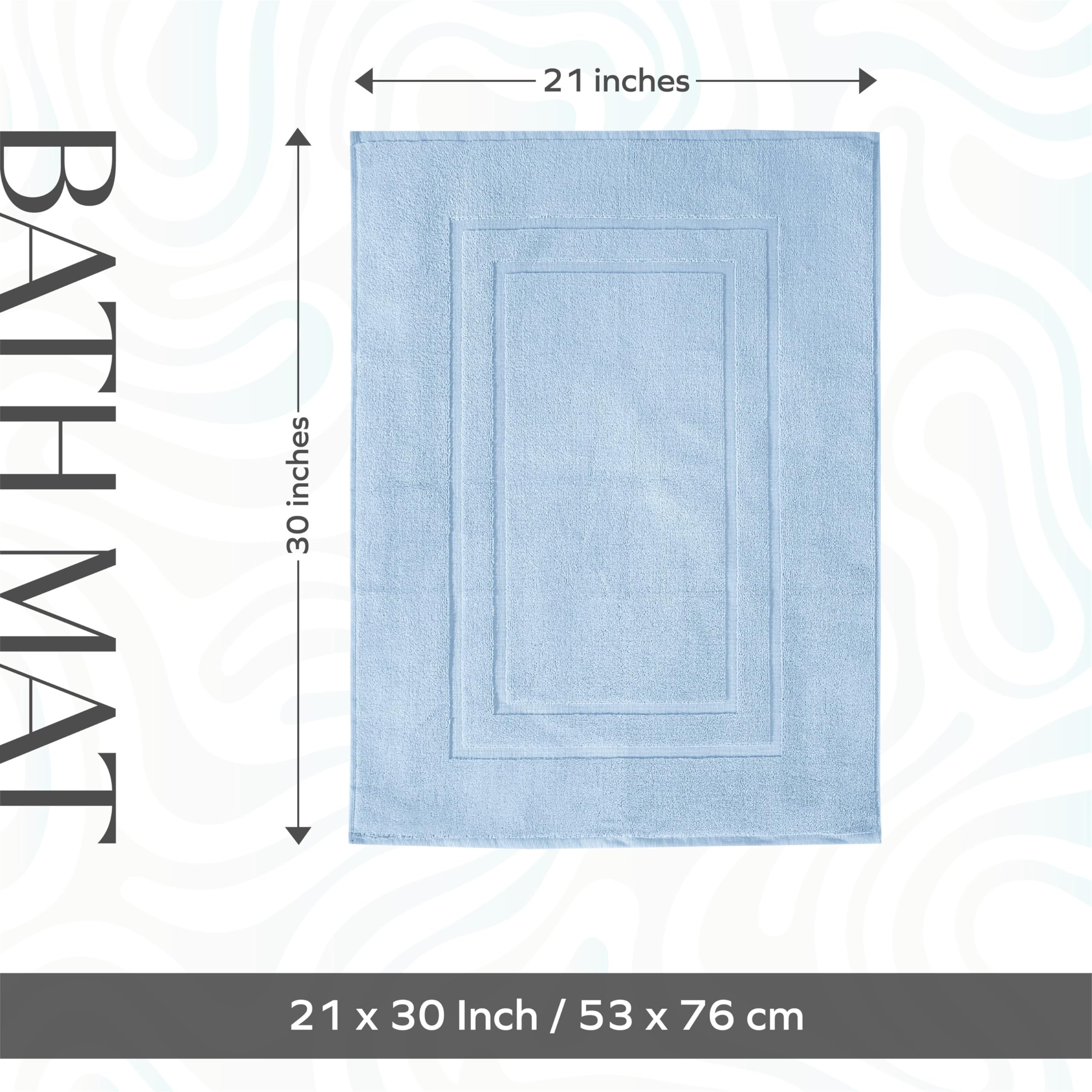 Foto 4 | Alfombra Feather & Stitch Algodón Rizo Azul Cielo - Venta Internacional