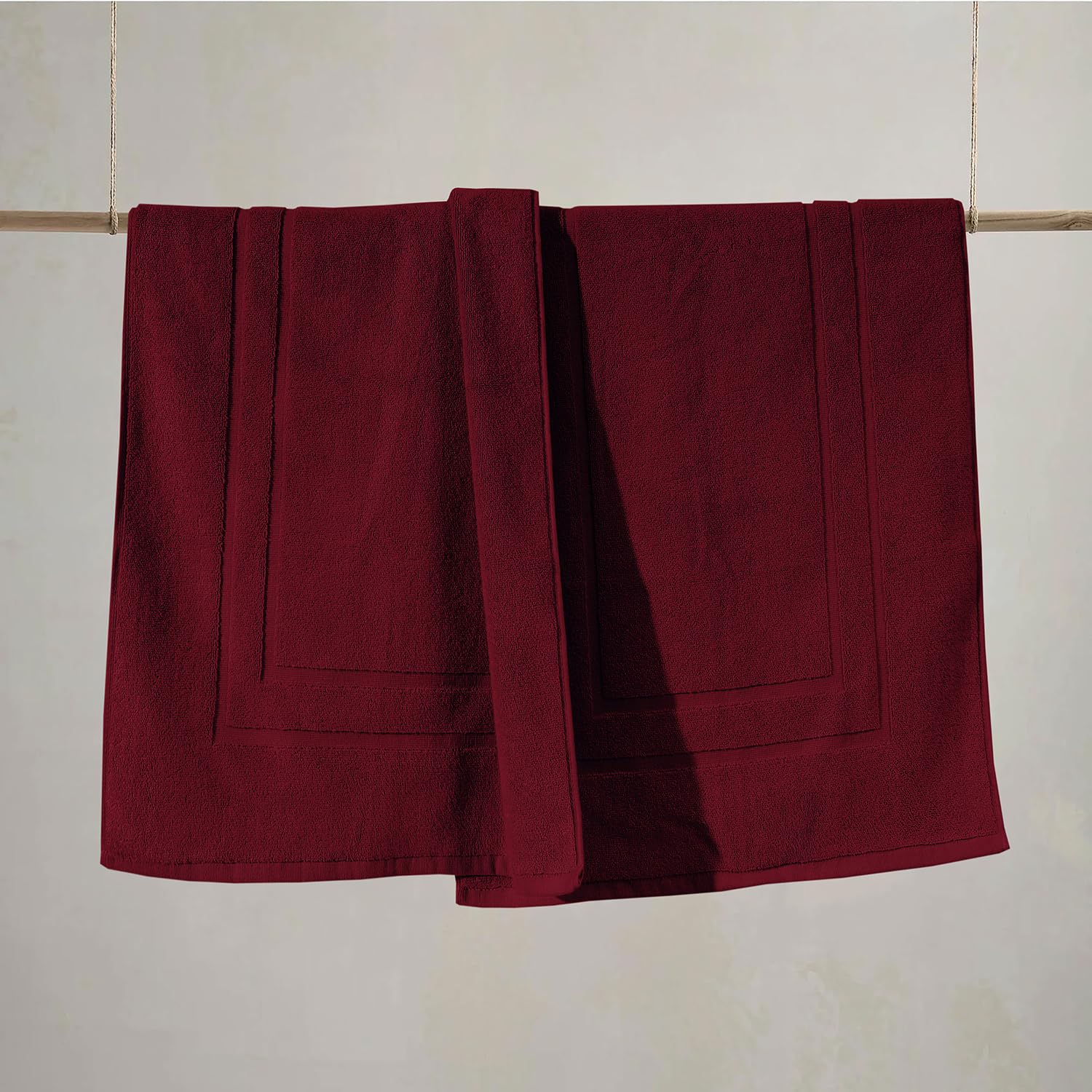 Foto 4 pulgar | Alfombrillas Feather & Stitch Algodón 2 Piezas Rojas - Venta Internacional