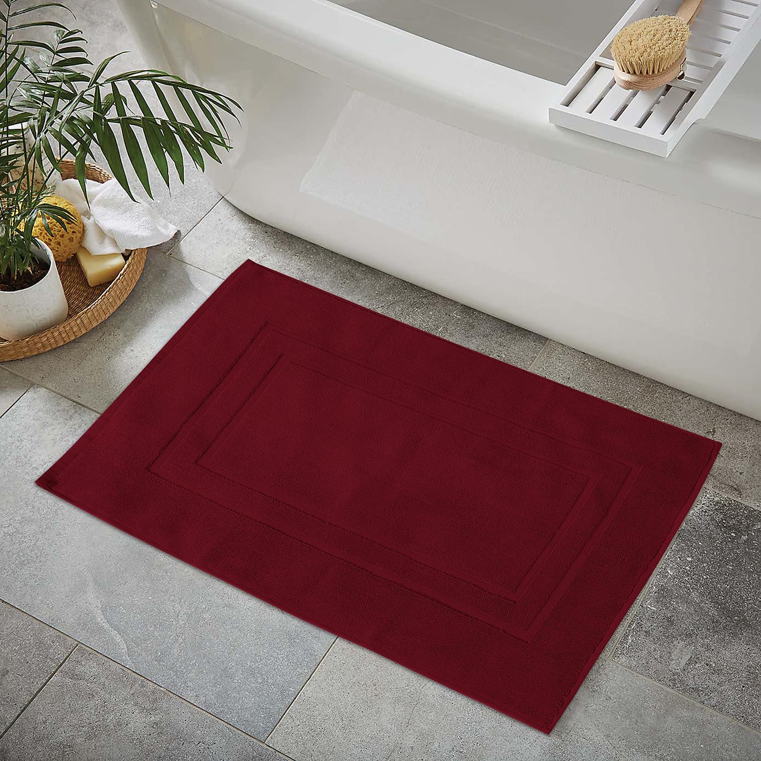 Foto 6 pulgar | Alfombrillas Feather & Stitch Algodón 2 Piezas Rojas - Venta Internacional