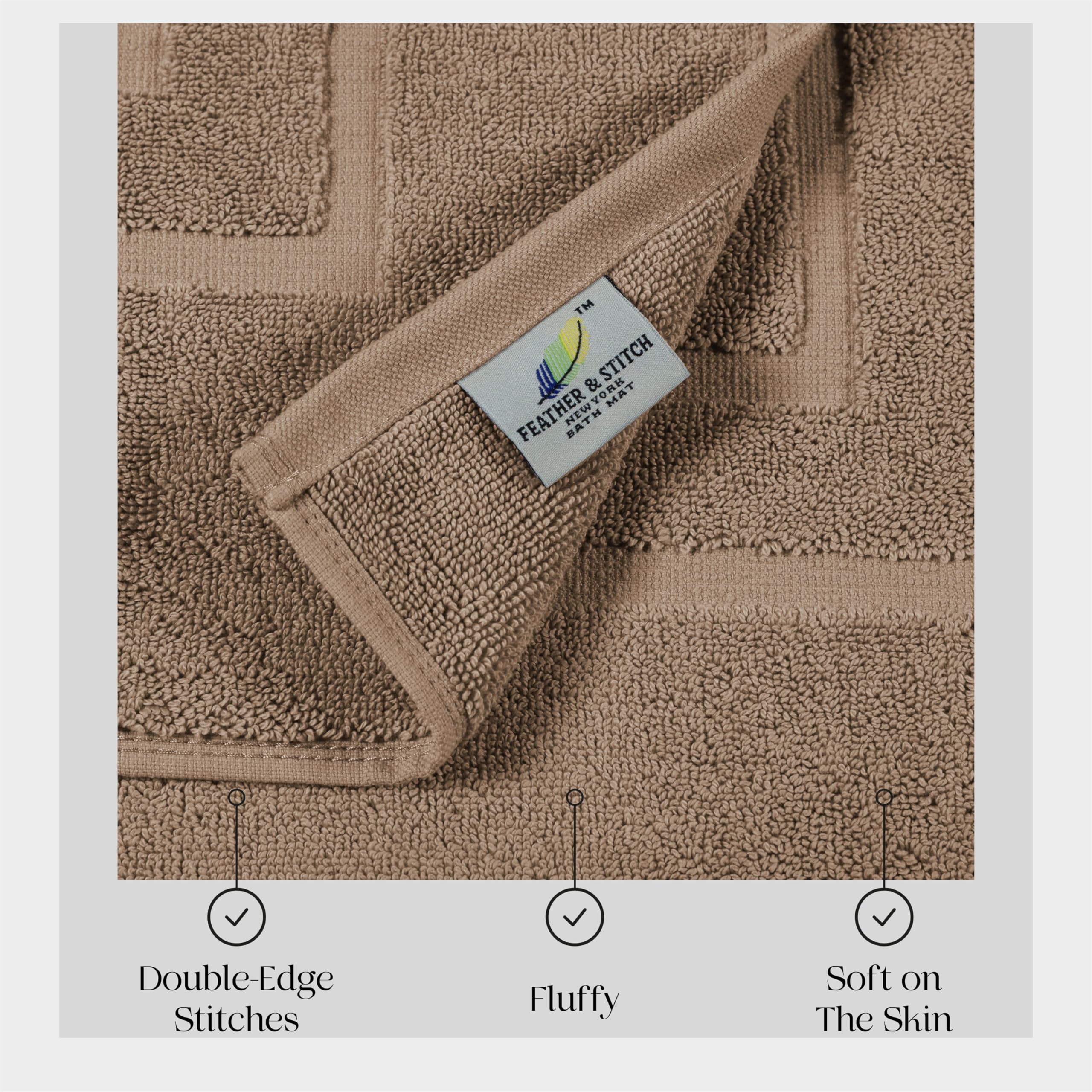 Foto 5 pulgar | Alfombrilla de Baño Feather & Stitch 2 Piezas- Venta Internacional