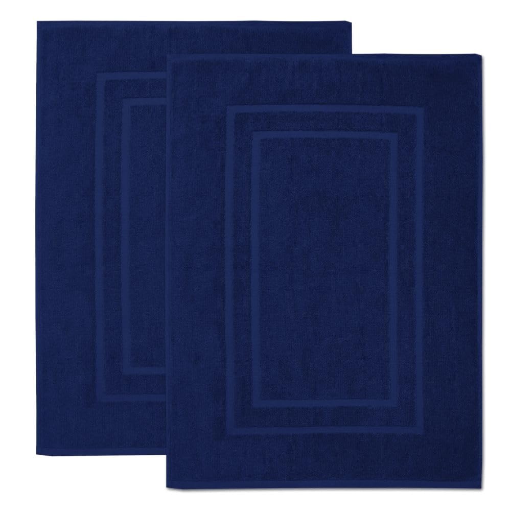 Foto 2 | Alfombra de Baño con Estampado de Plumas y Puntadas Azul Marino - Venta Internacional