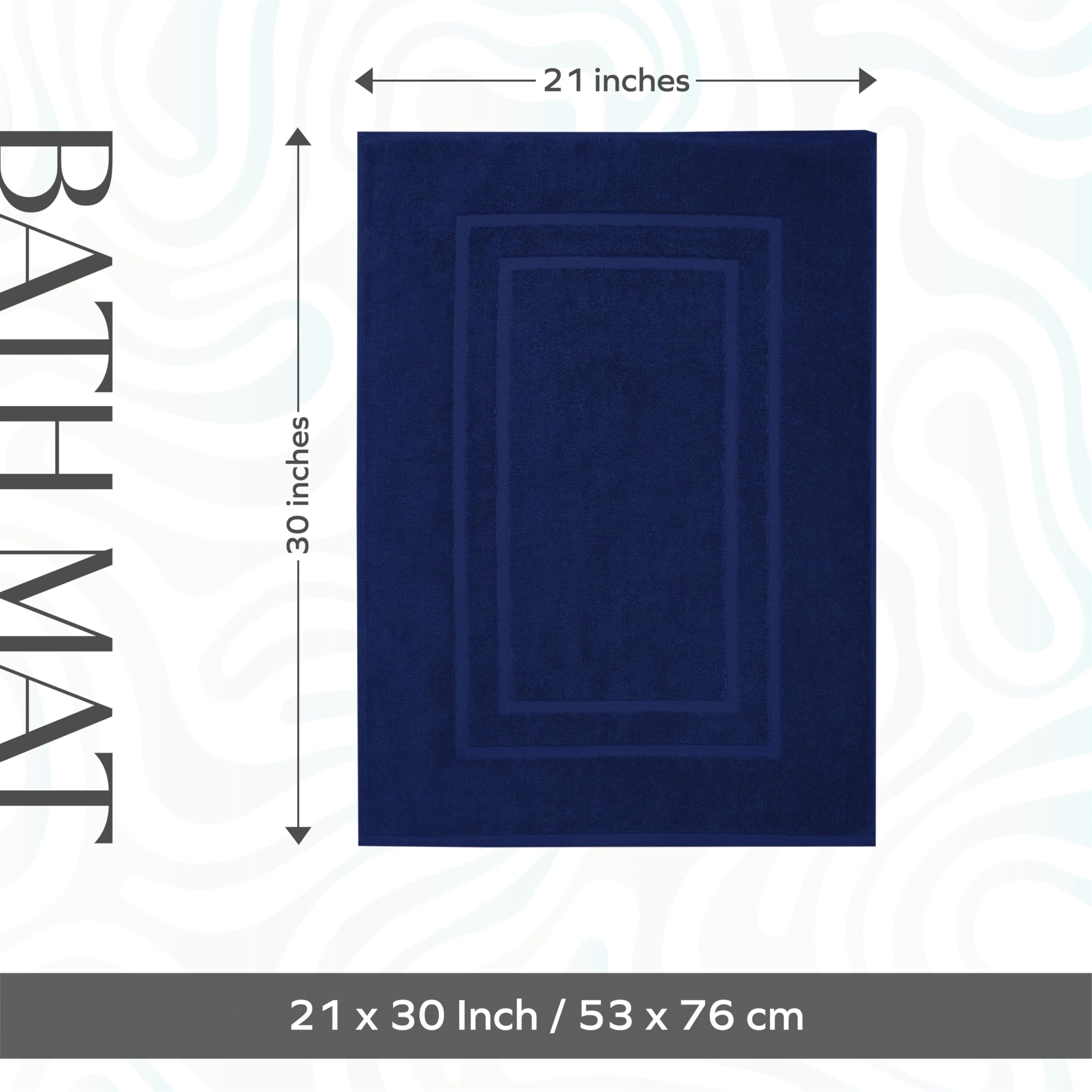 Foto 4 | Alfombra de Baño con Estampado de Plumas y Puntadas Azul Marino - Venta Internacional