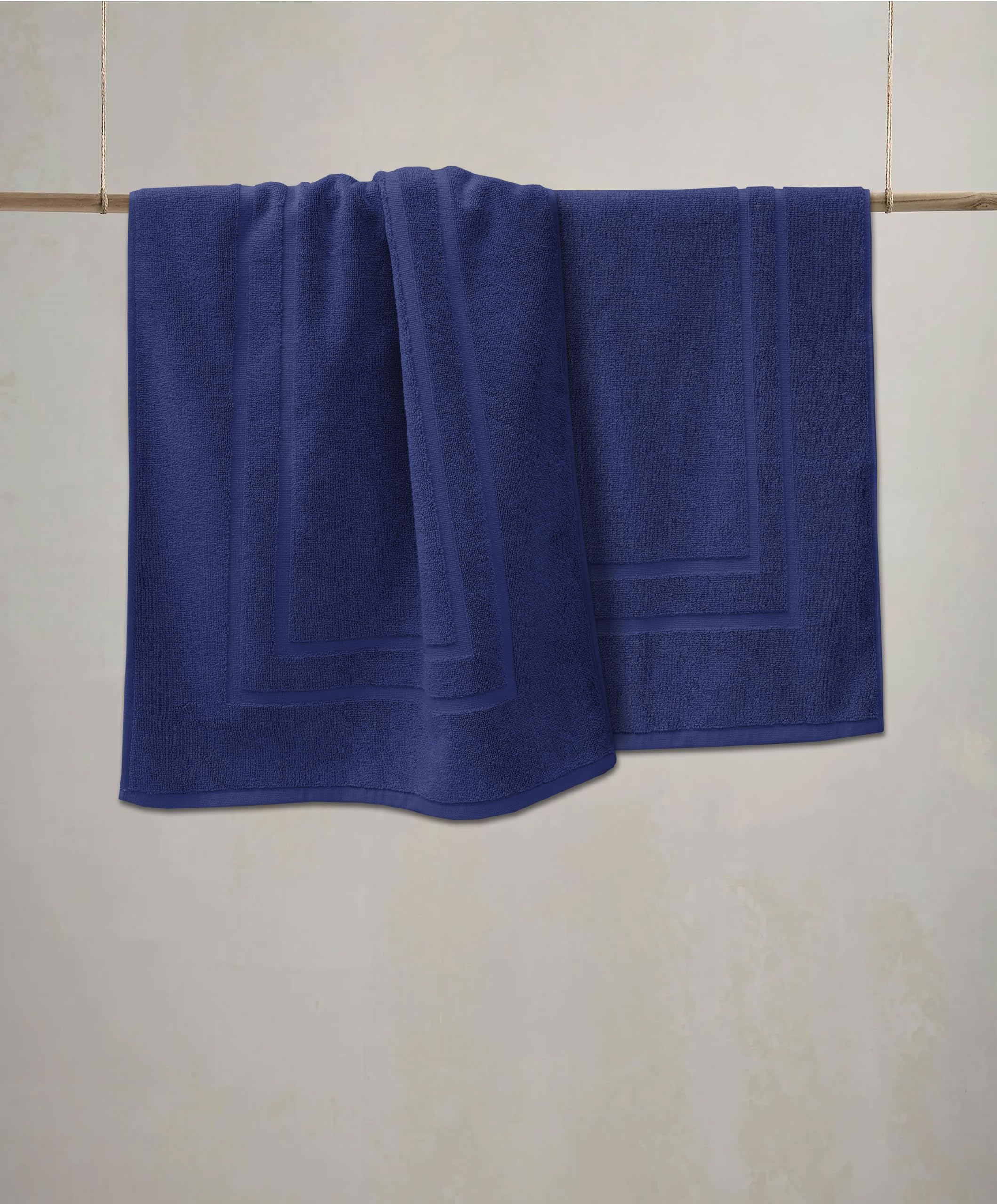 Foto 6 | Alfombra de Baño con Estampado de Plumas y Puntadas Azul Marino - Venta Internacional