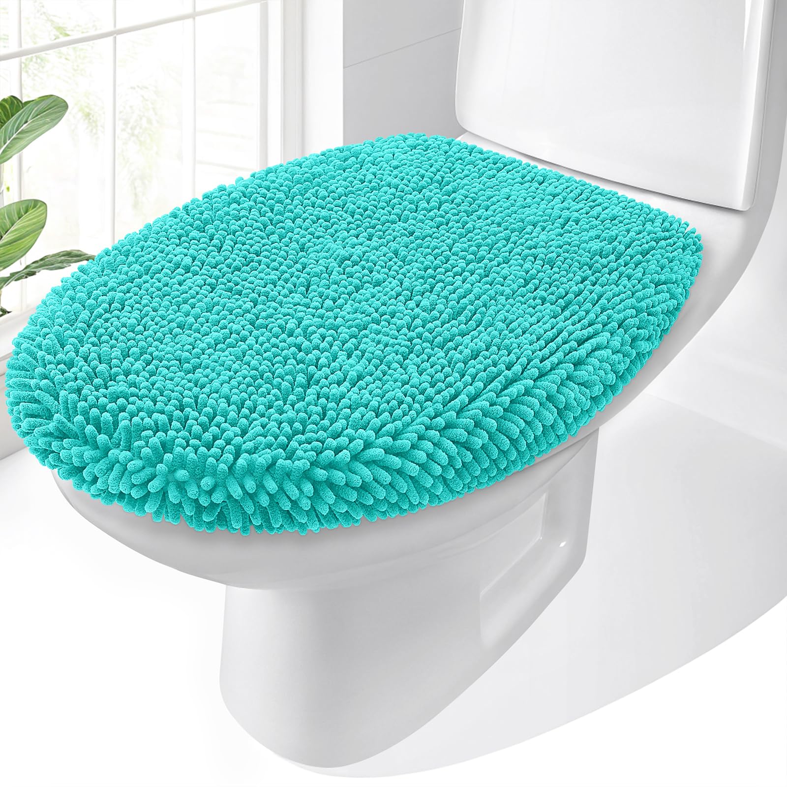 Foto 2 pulgar | Tapa De Inodoro Olanly Soft Chenille 45 X 38 Cm, Color Verde Azulado - Venta Internacional.
