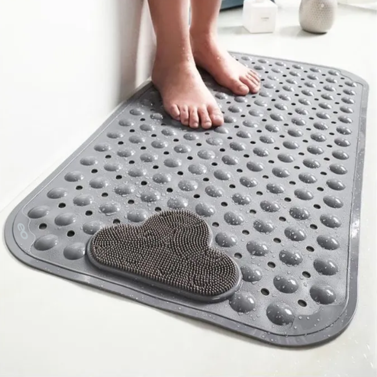 Foto 3 pulgar | Tapete Para Regadera, Para Baño Antiderrapente Con Ventosas Eo Safe Imports Esi-18851 Gris