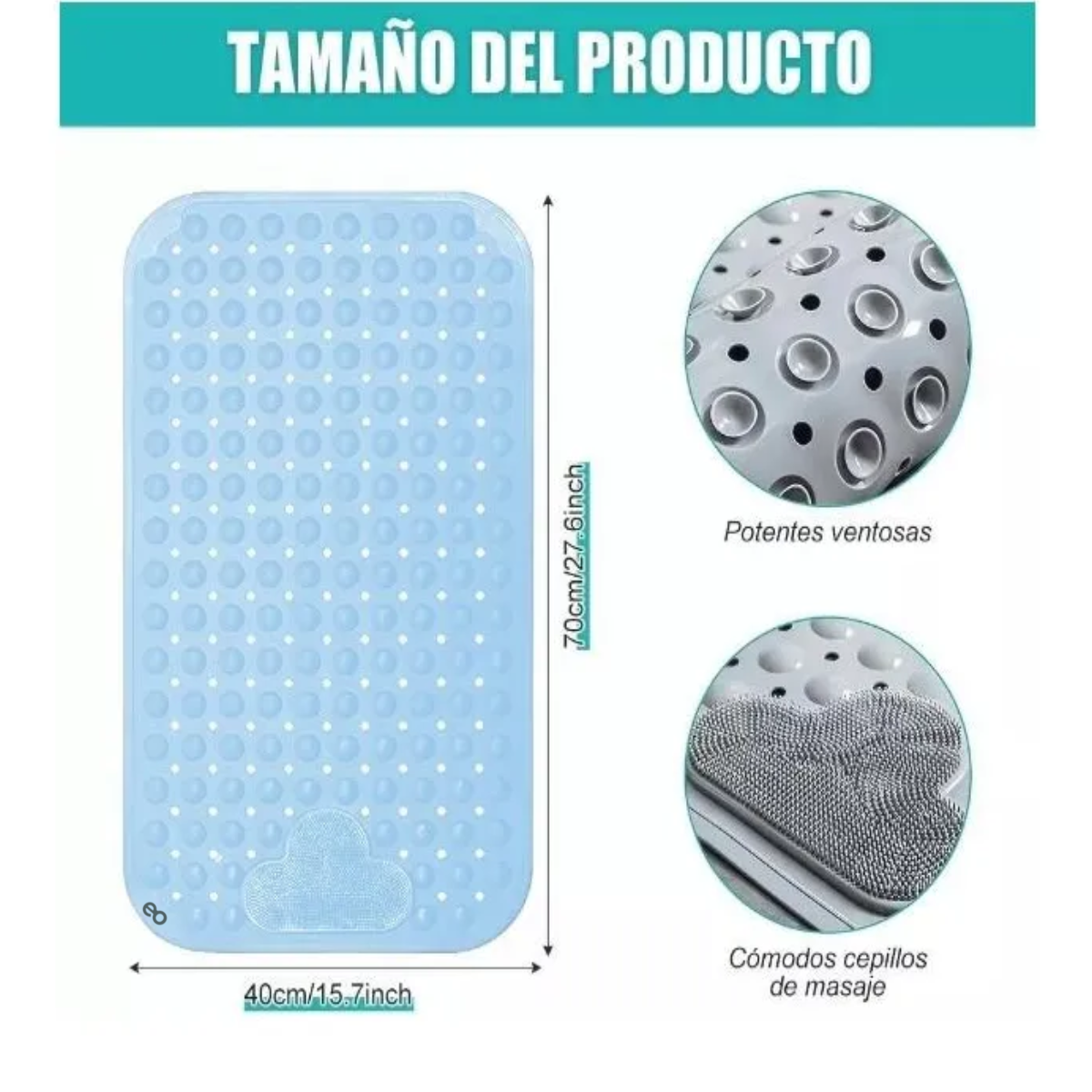 Foto 4 pulgar | Tapete Con Ventosas Antiderrapente, De Baño, Para Regadera Eo Safe Imports Esi-18852 Rosa