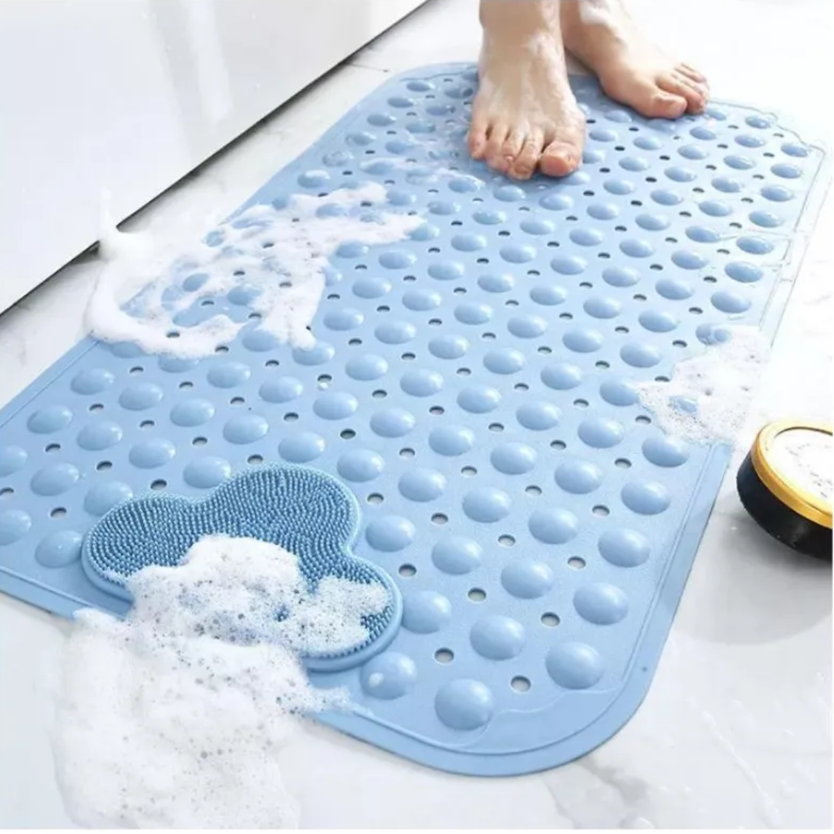Foto 4 pulgar | Tapete De Baño Antiderrapante Para Regadera Con Ventosas Eo Safe Imports Esi-18850 Azul