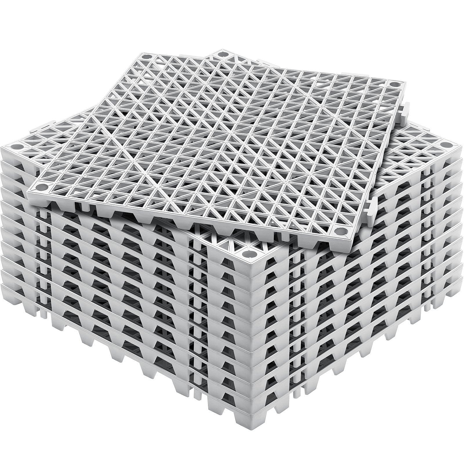 Foto 2 pulgar | Baldosas De Drenaje Vevor, Modulares, Entrelazadas, Paquete De 12, Color Gris - Venta Internacional.