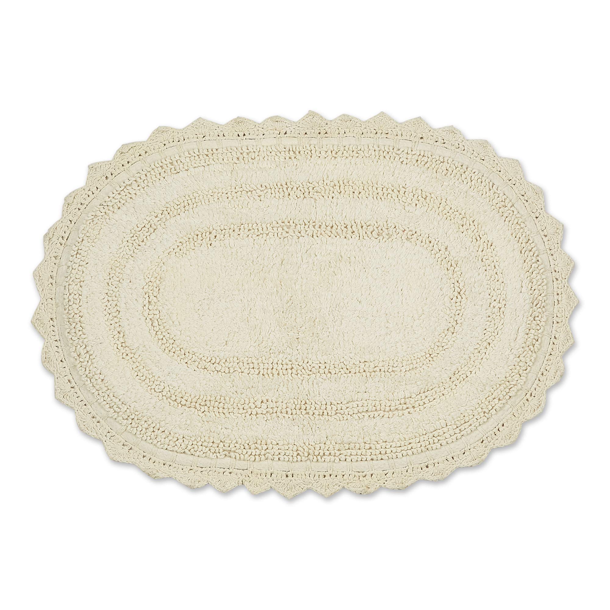 Alfombra De Baño Dii Crochet Collection, Reversible, Pequeña, Ovalada, 43 X 61 Cm - Venta Internacional. $776
