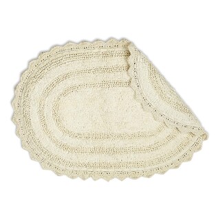 Foto 2 | Alfombra De Baño Dii Crochet Collection, Reversible, Pequeña, Ovalada, 43 X 61 Cm - Venta Internacional.