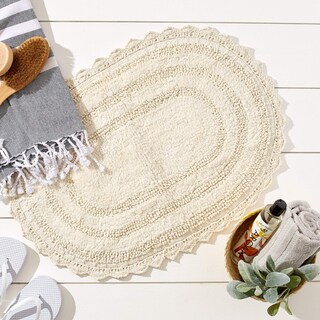 Foto 4 | Alfombra De Baño Dii Crochet Collection, Reversible, Pequeña, Ovalada, 43 X 61 Cm - Venta Internacional.