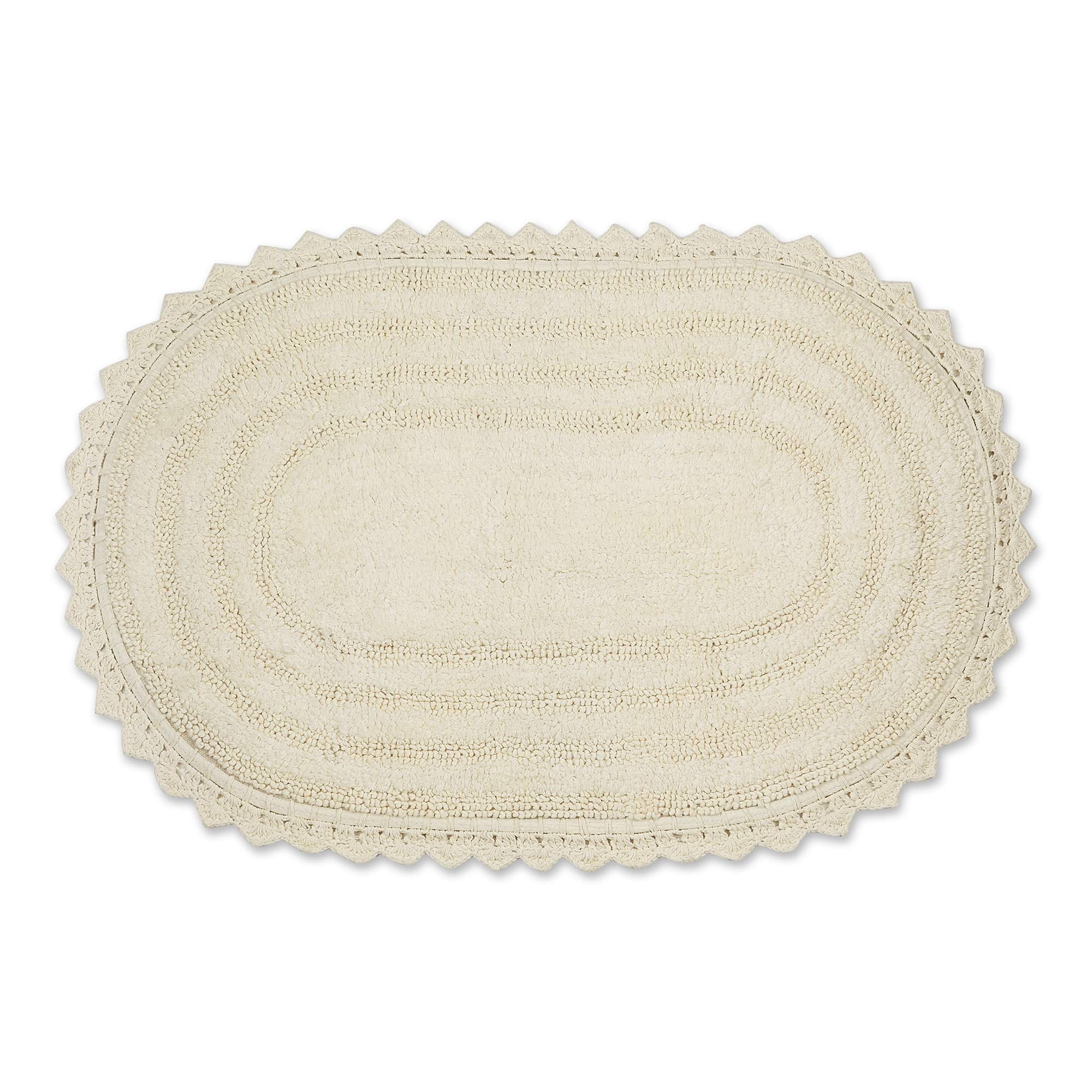 Alfombra De Baño Dii Crochet Collection, Reversible, Ovalada, 21 X 34 Cm - Venta Internacional. $801