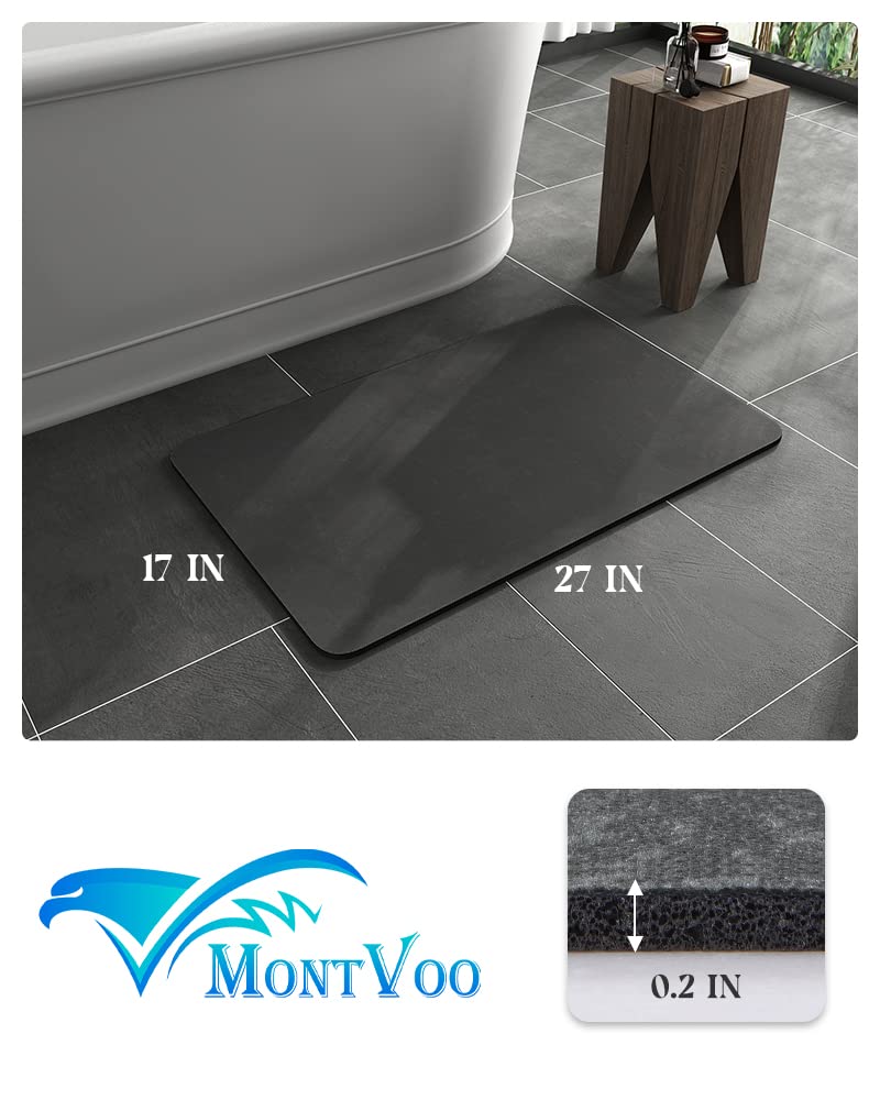 Foto 8 pulgar | Alfombra De Baño Montvoo Con Respaldo De Goma, Antideslizante, De Secado Rápido, Color Gris Oscuro - Venta Internacio