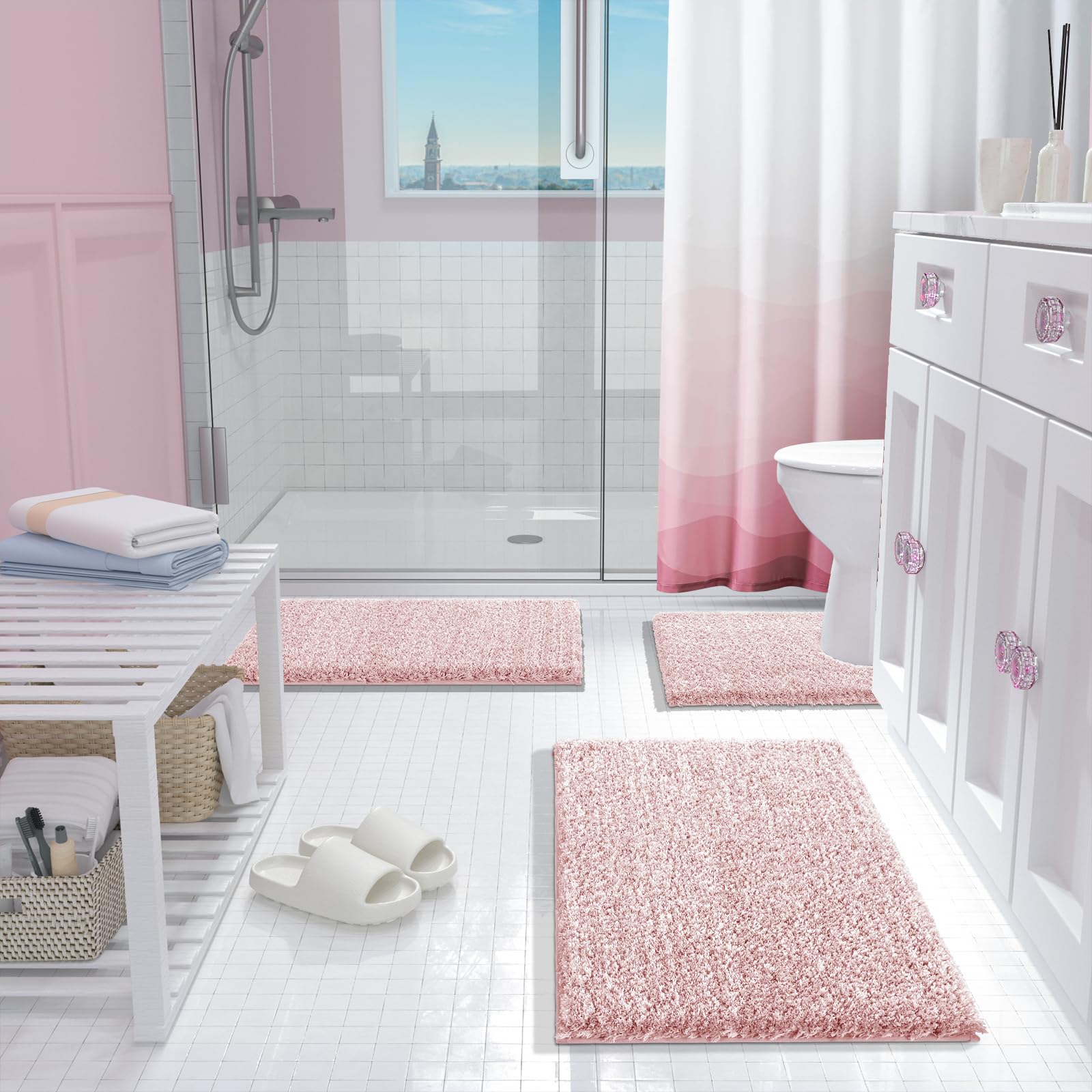 Foto 5 pulgar | Tapete para Baño Yimobra Rosa - Venta Internacional