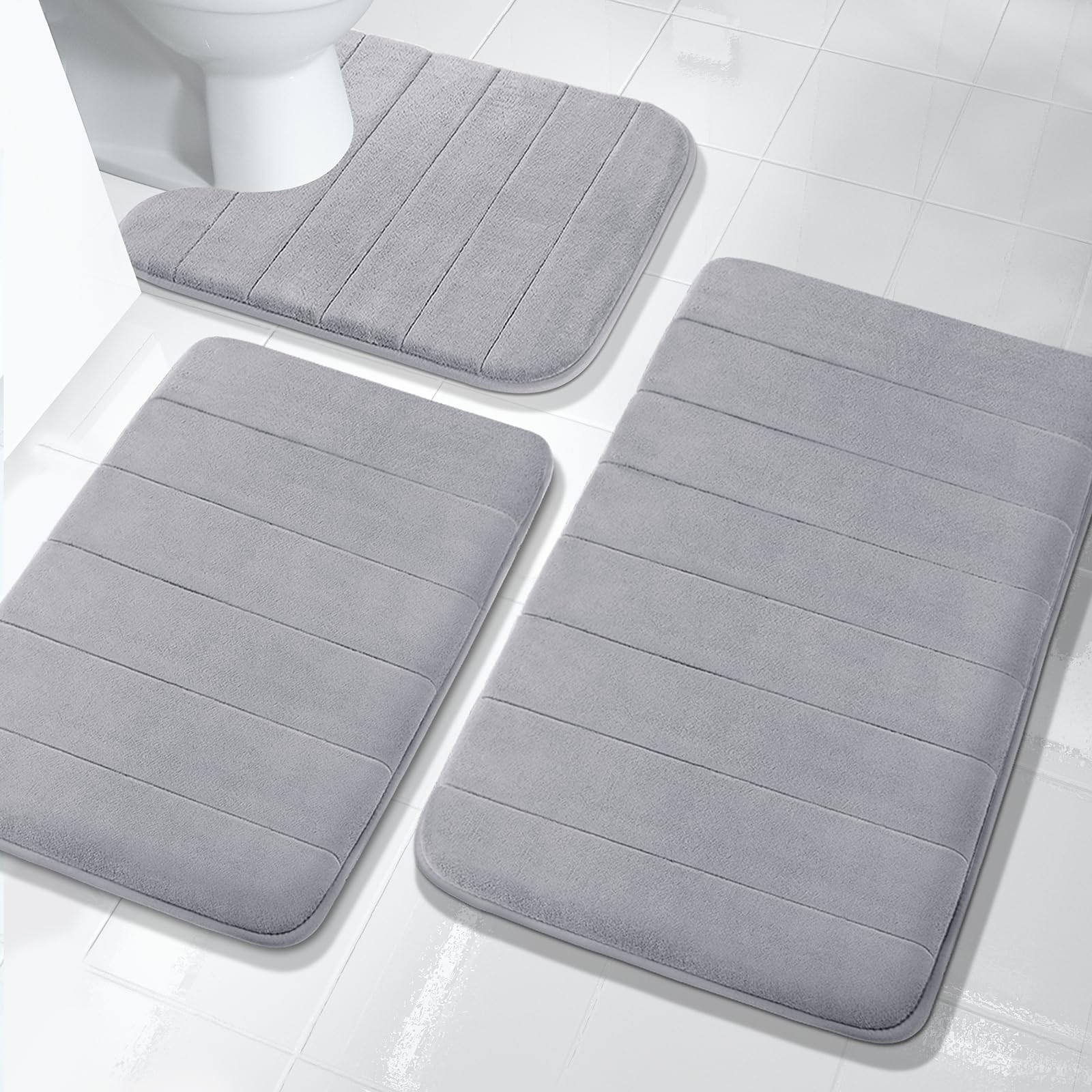 Foto 2 pulgar | Juego de Tapete de Baño Yimobra 3 Piezas Grises - Venta Internacional