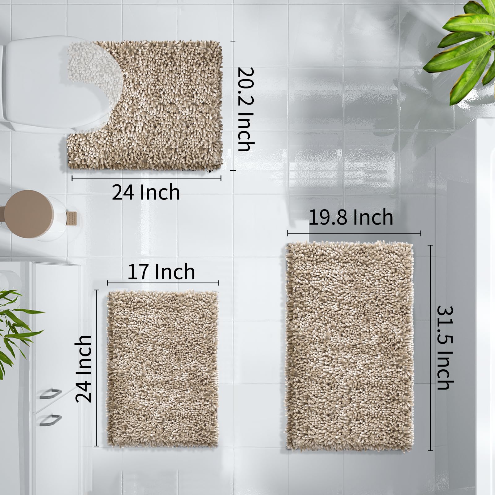 Foto 4 pulgar | Tapete para Baño Yimobra Marrón Antideslizante - Venta Internacional