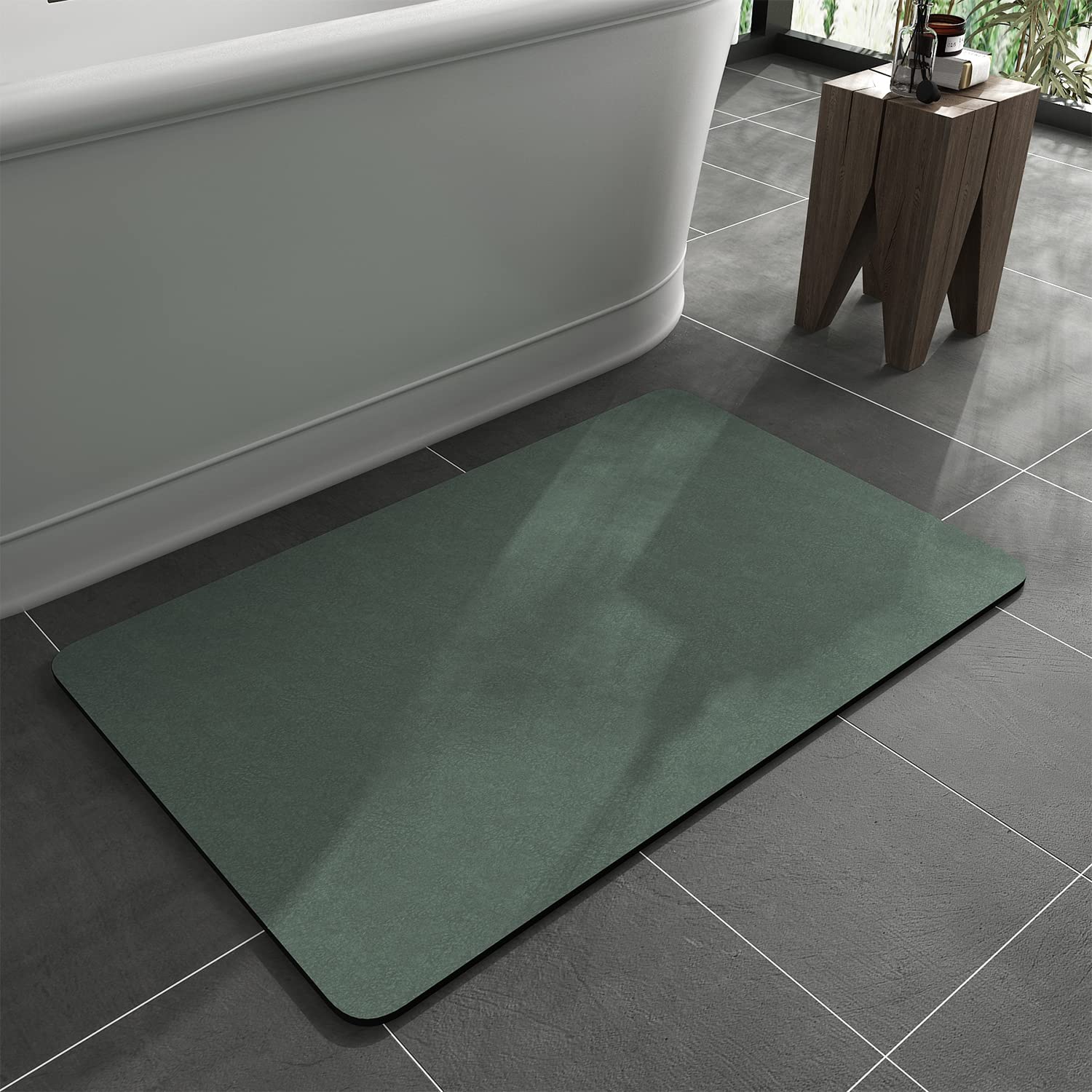 Foto 2 pulgar | Alfombra de Baño Montvoo Antideslizante Secado Rápido Verde - Venta Internacional